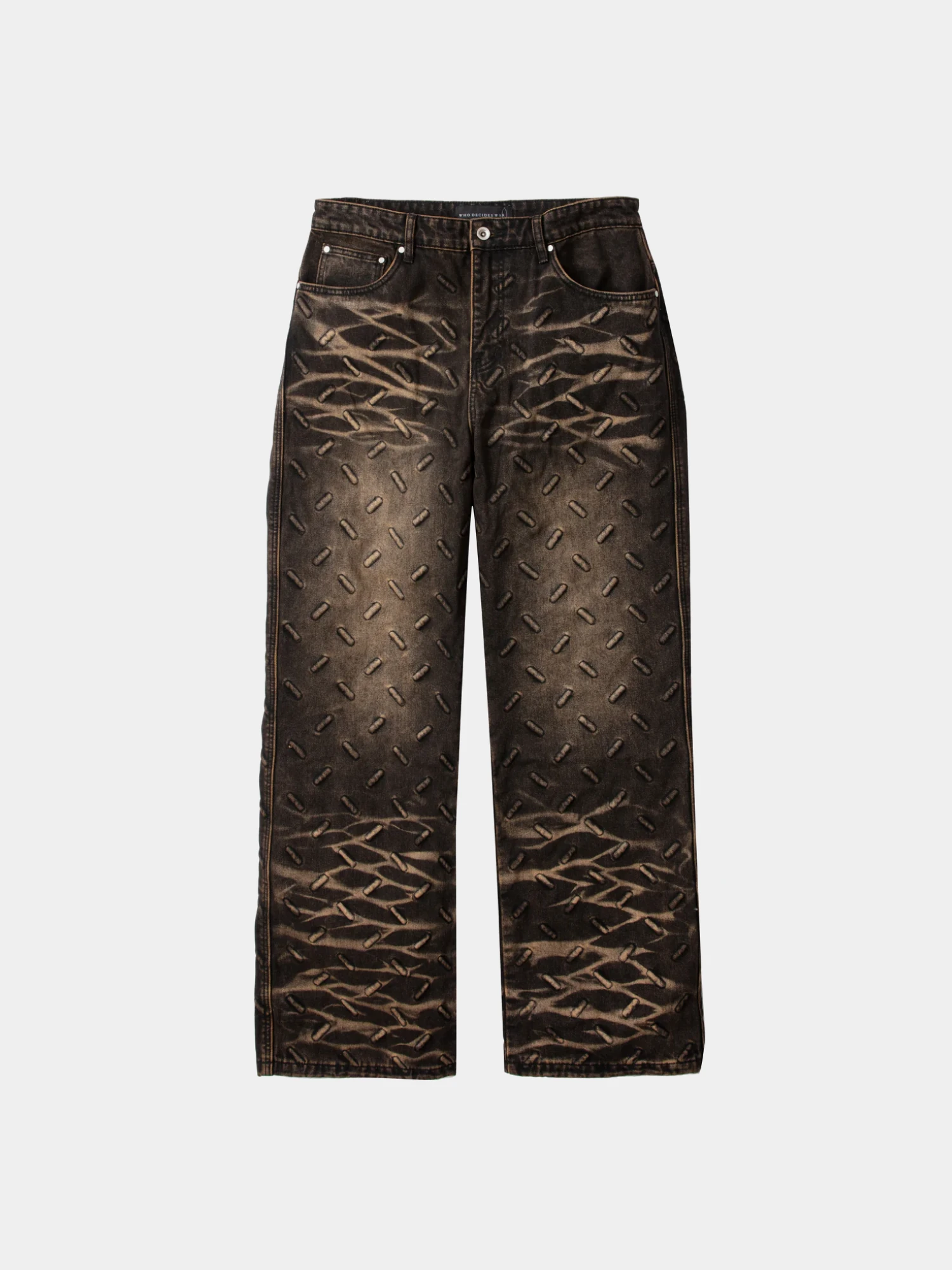 Джинсы WHO DECIDES WAR Thread Plate Coal/Tan