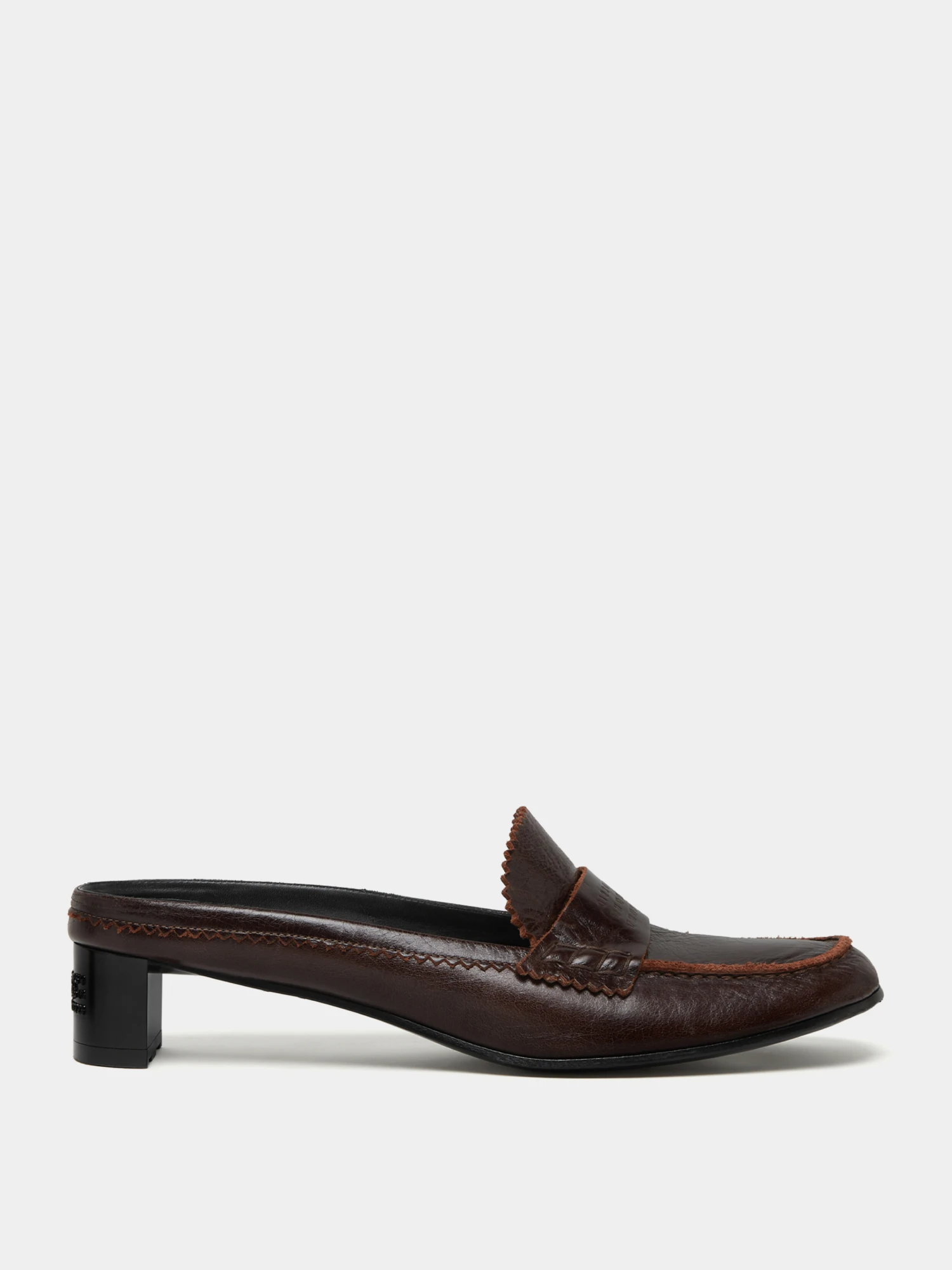 Женские мюли MM6 Maison Margiela Swing-Toe Leather Brown