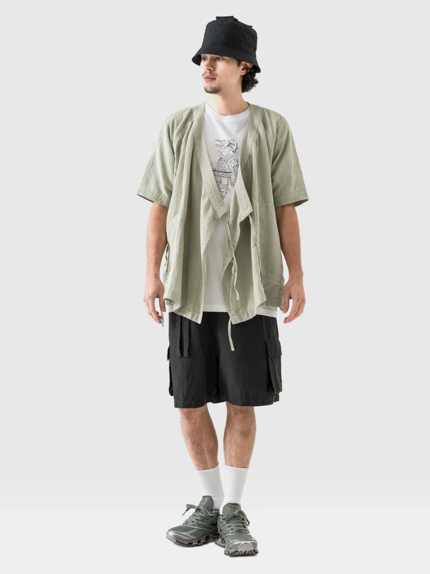 Шорты MAHARISHI 6082 Hemp Cargo Asym Track Black