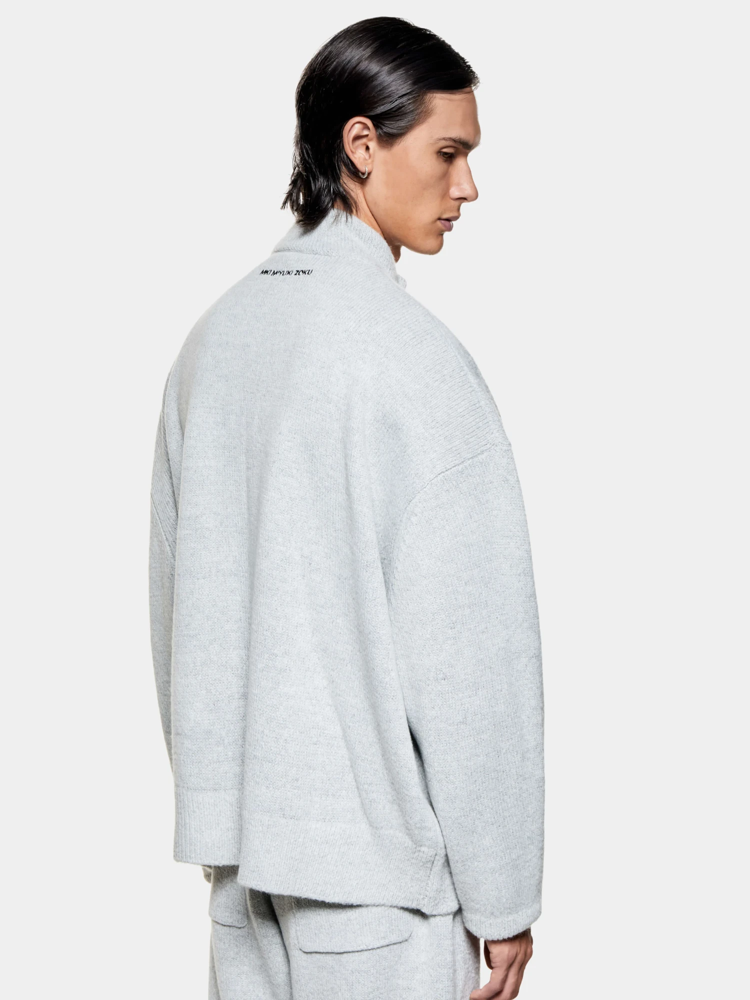 Кардиган MKI MIYUKI ZOKU Mohair Blend Knit Track Light Grey
