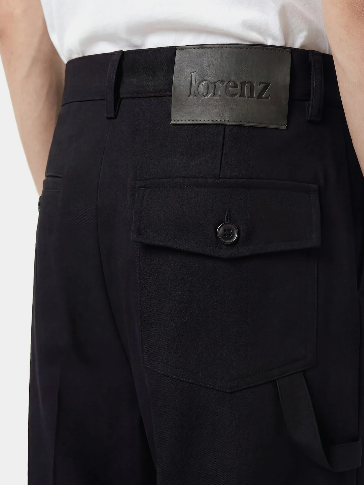 Брюки lorenz Uniform Pleated Wide Leg Black