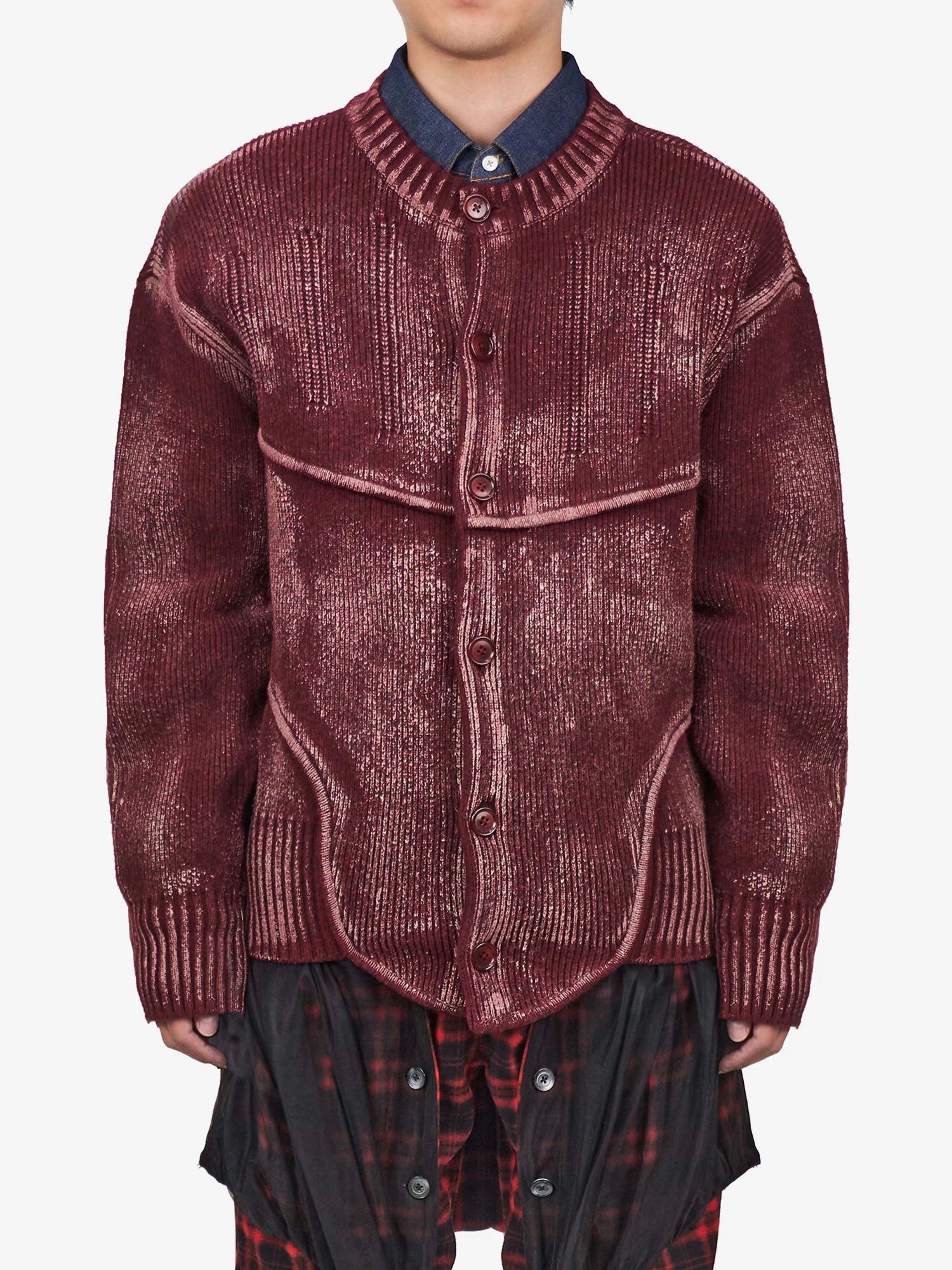Кардиган JUNTAE KIM Painted Corset Knit Cardigan