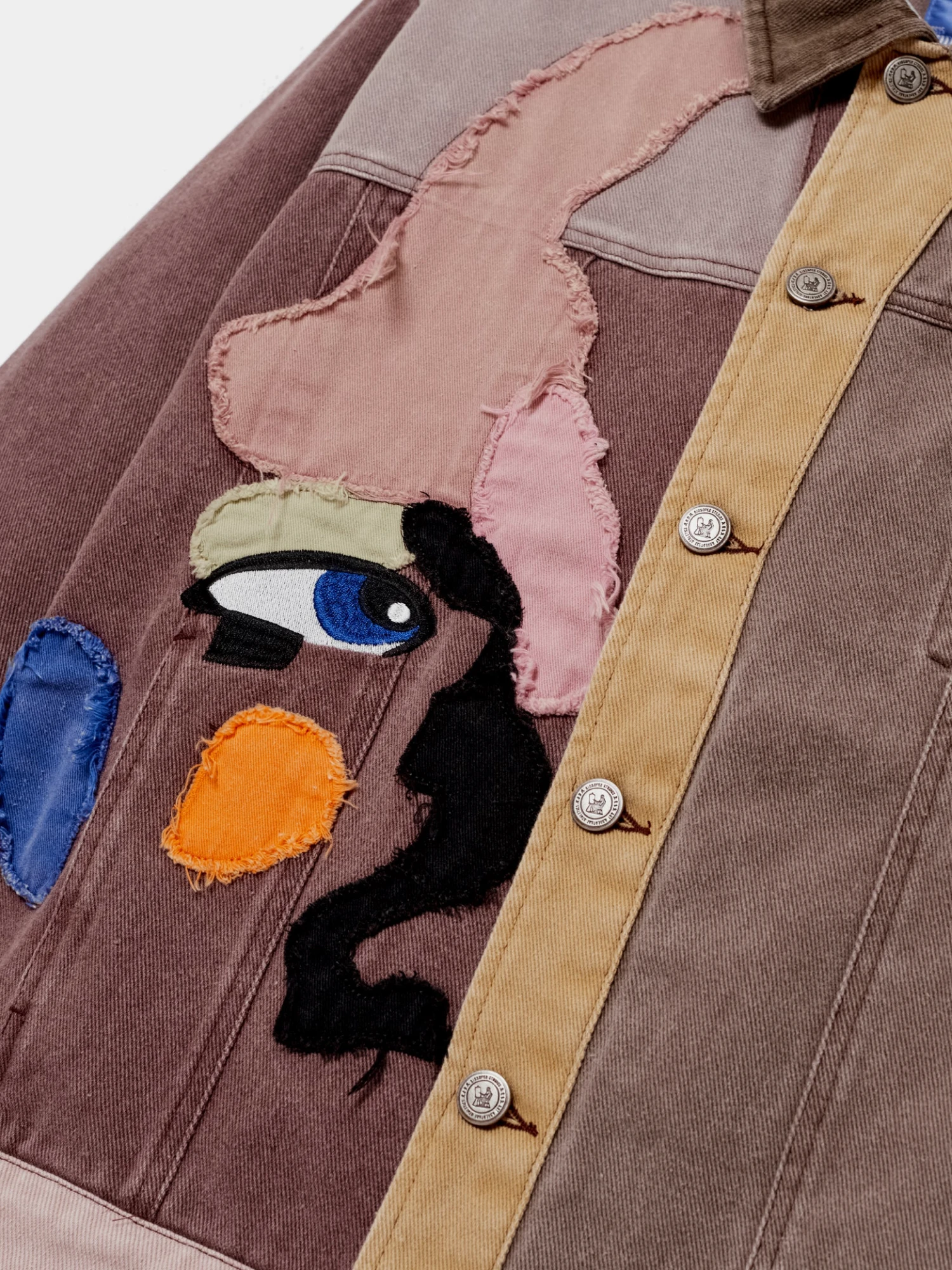 Джинсовая куртка KidSuper Patchwork Face Brown
