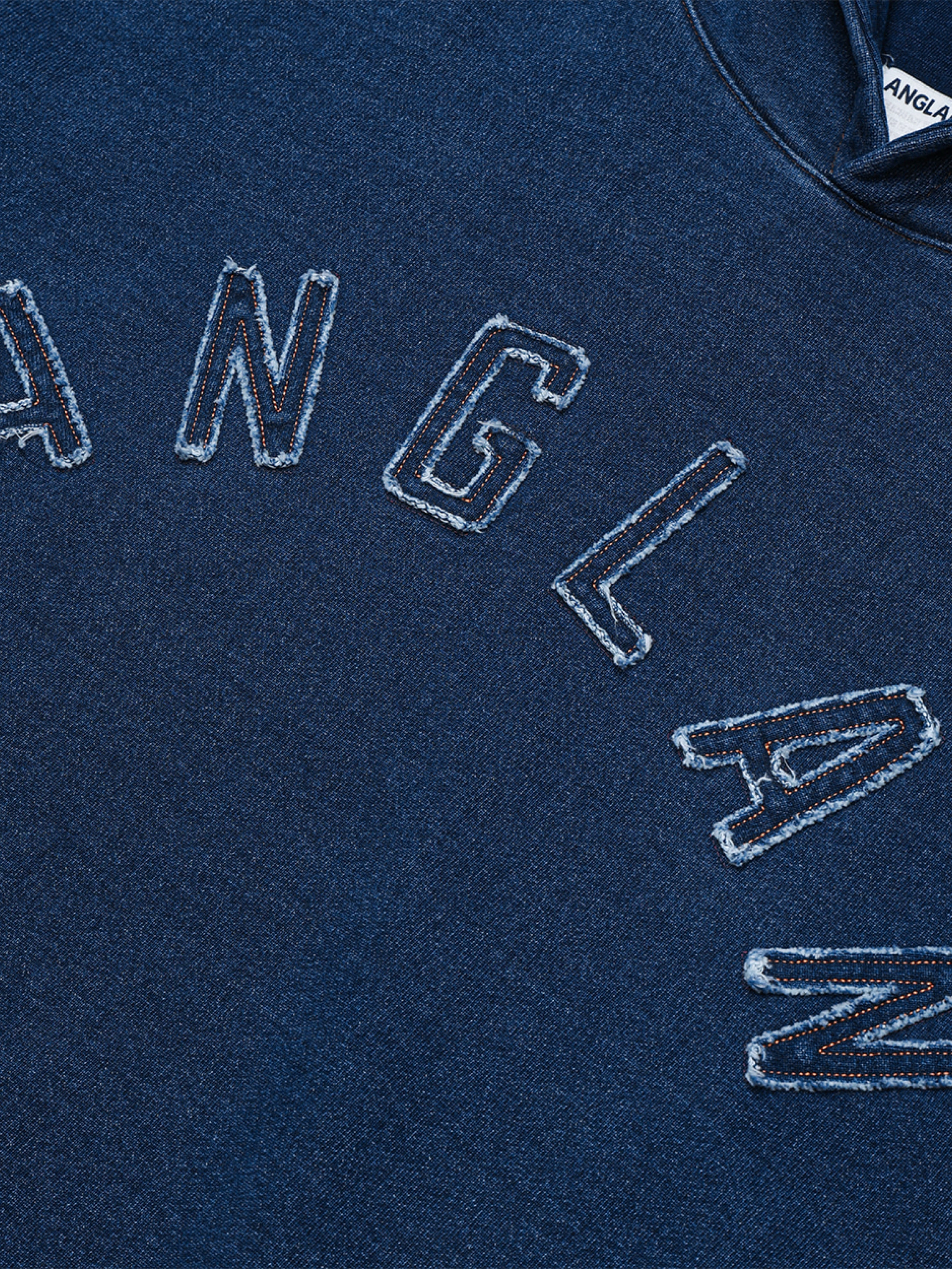 Худи ANGLAN Applique Heavy Sweat Hoodie Indigo Denim