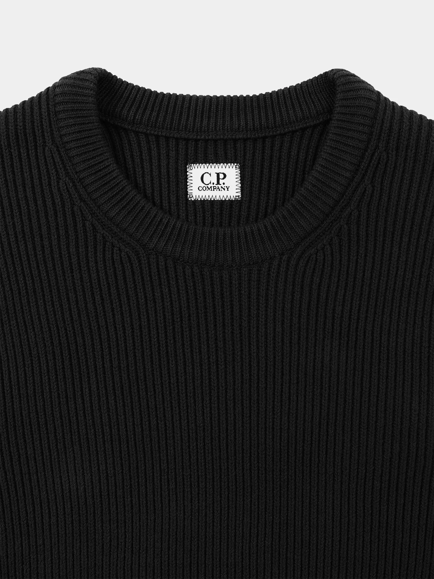 Джемпер C.P. Company Full Rib Crew Neck Knit Black Sand