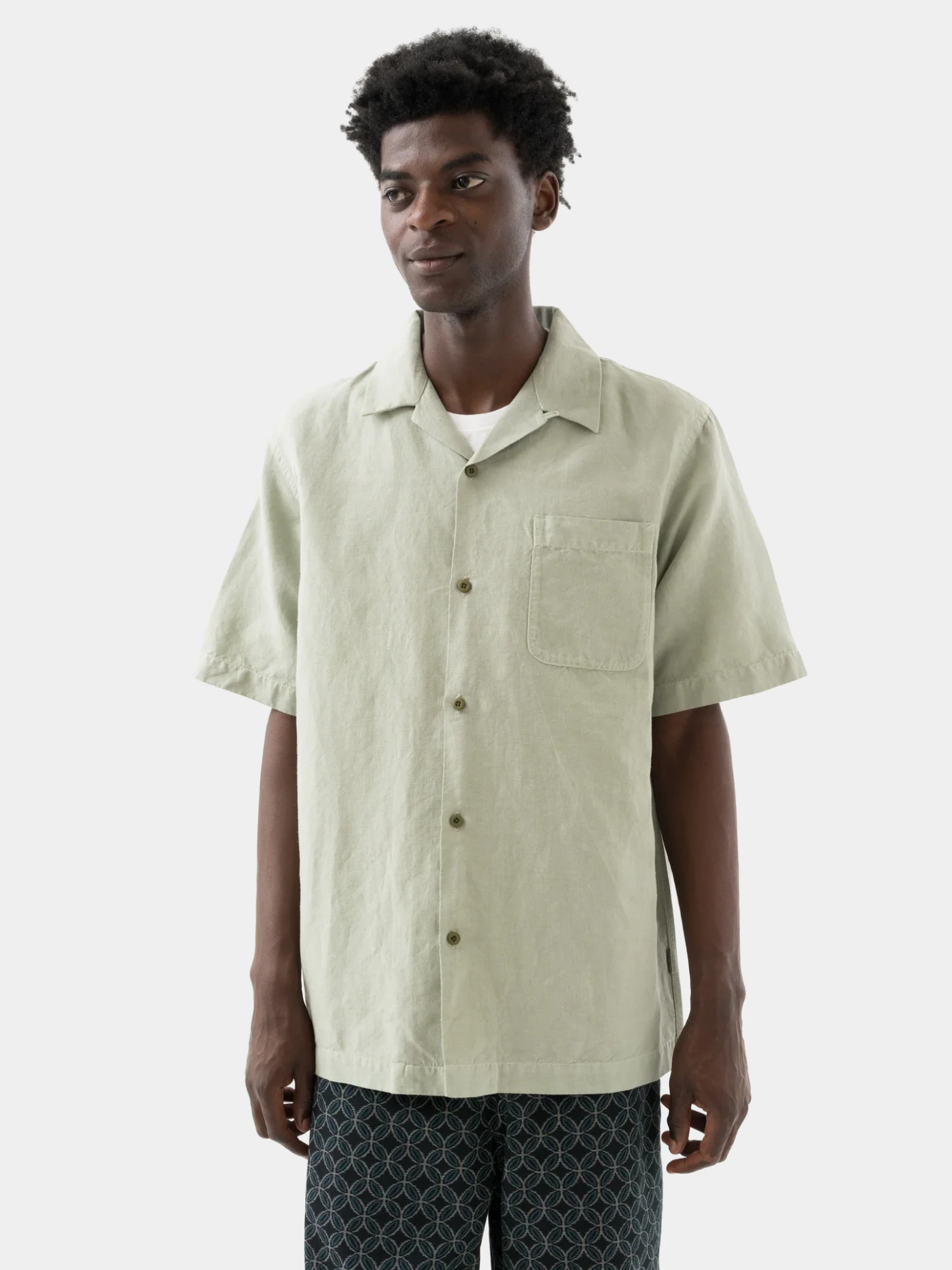 Рубашка MAHARISHI 5211 Hemp Camp Collar Shirt Sage