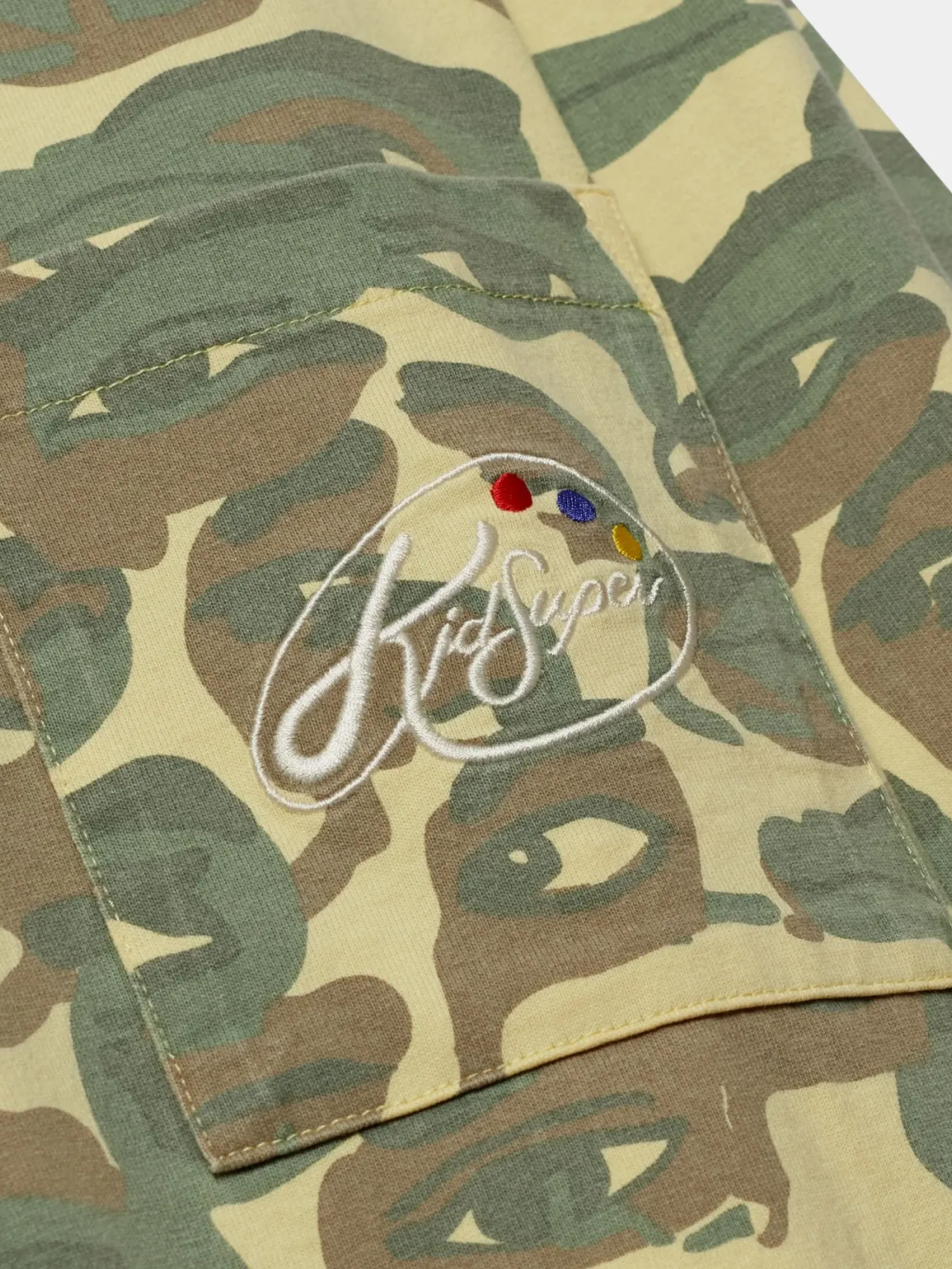 Лонгслив KidSuper Face Camo Heavy Wash Blue Rib