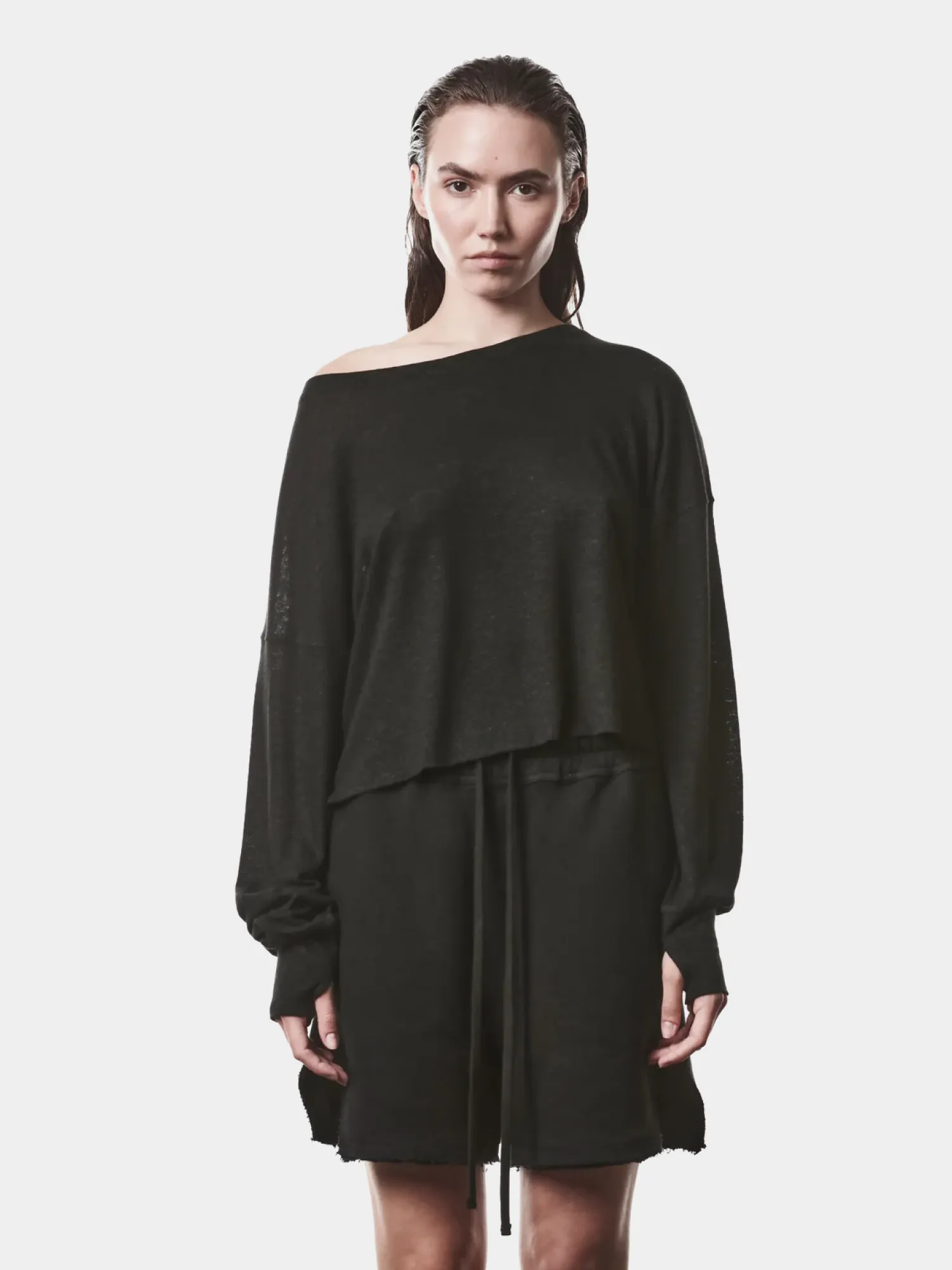Женский лонгслив thom/krom W TS 613 Black