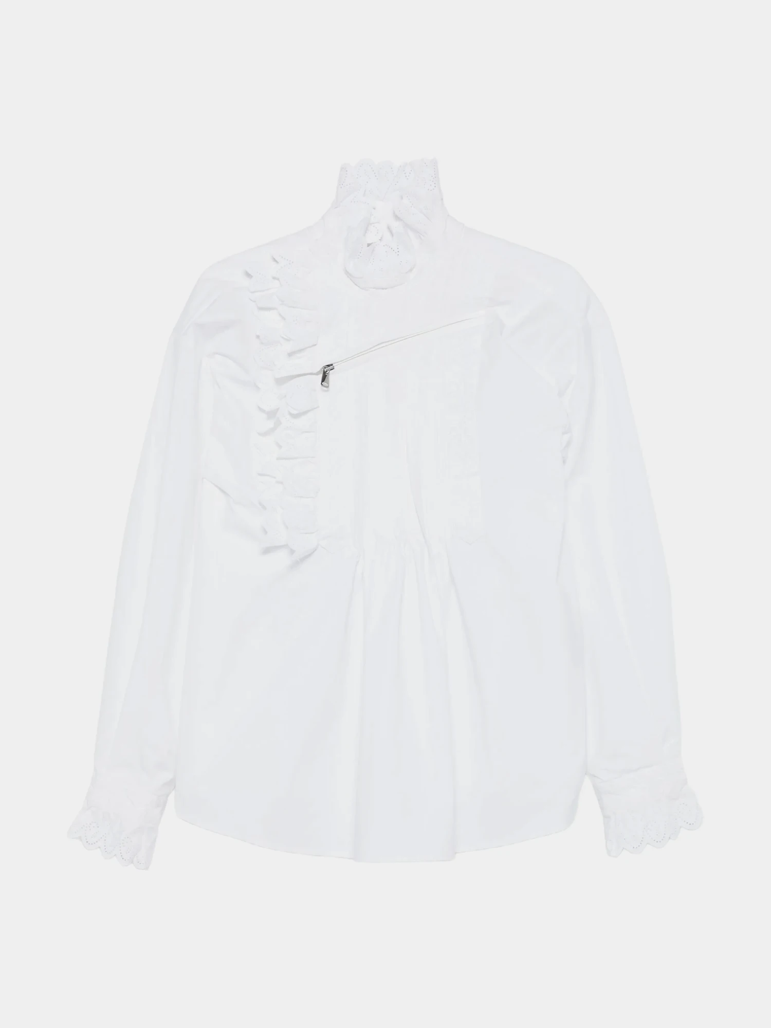 Женская блузка Coperni Ruffled Pleated White