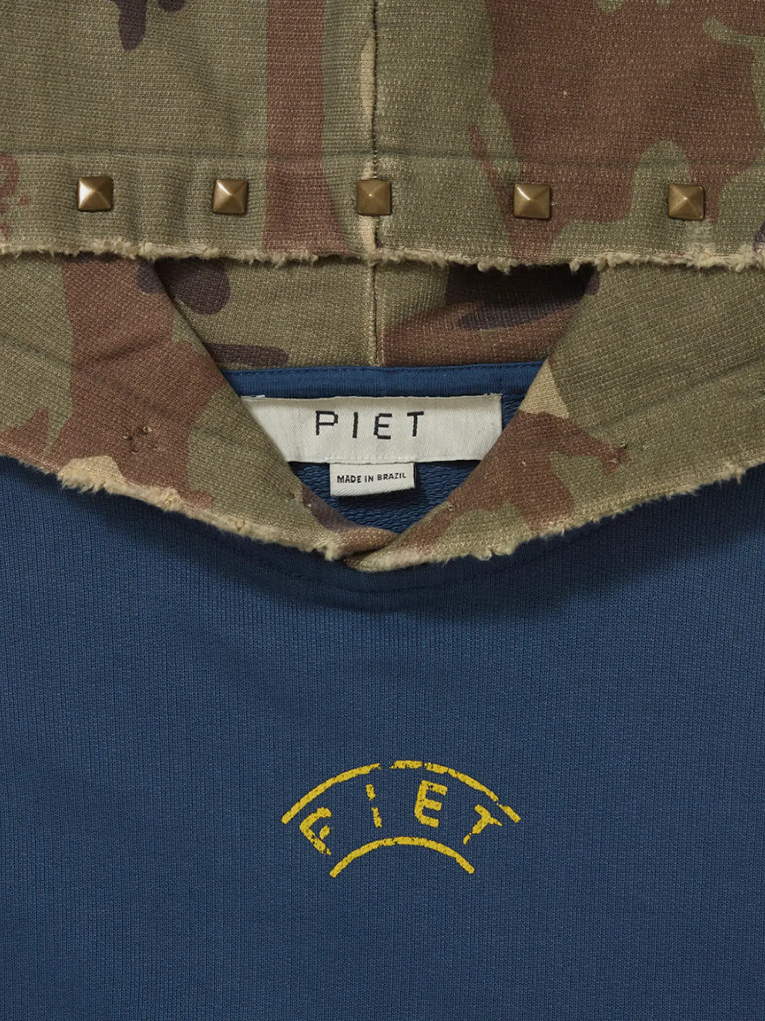 Худи PIET Distressed Camo Studded Navy