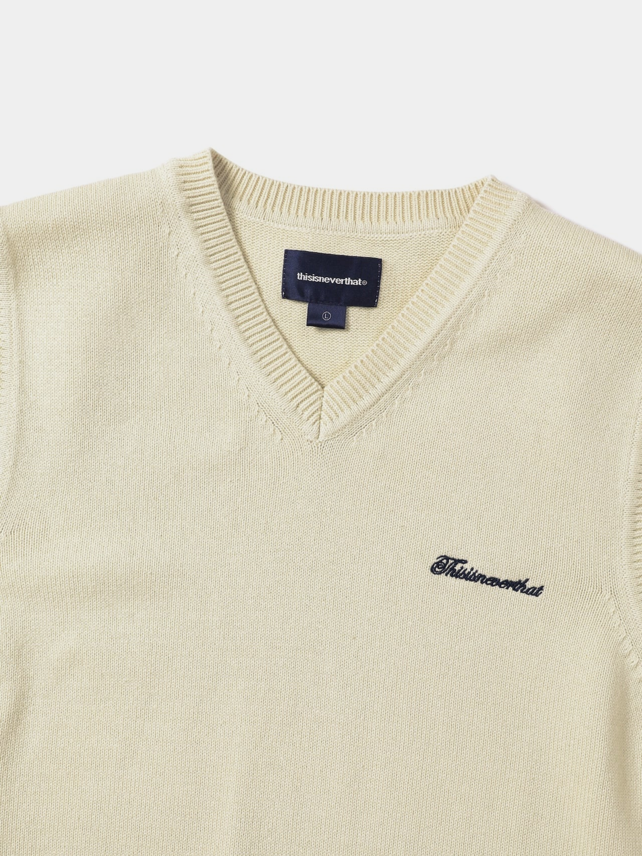 Жилет thisisneverthat Script Logo Knit Vest Ivory
