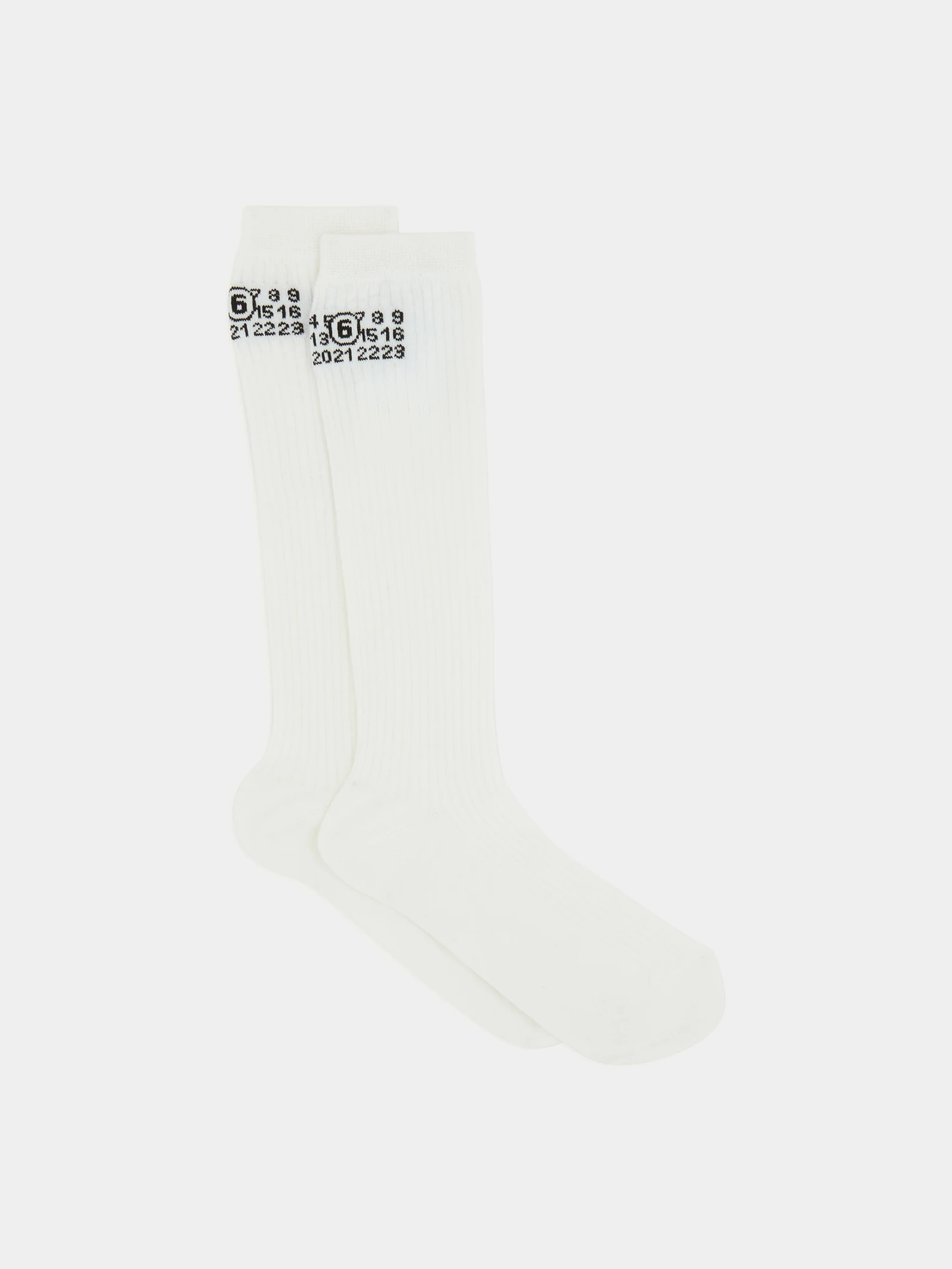Гольфы MM6 Maison Margiela Rib Knee-High White