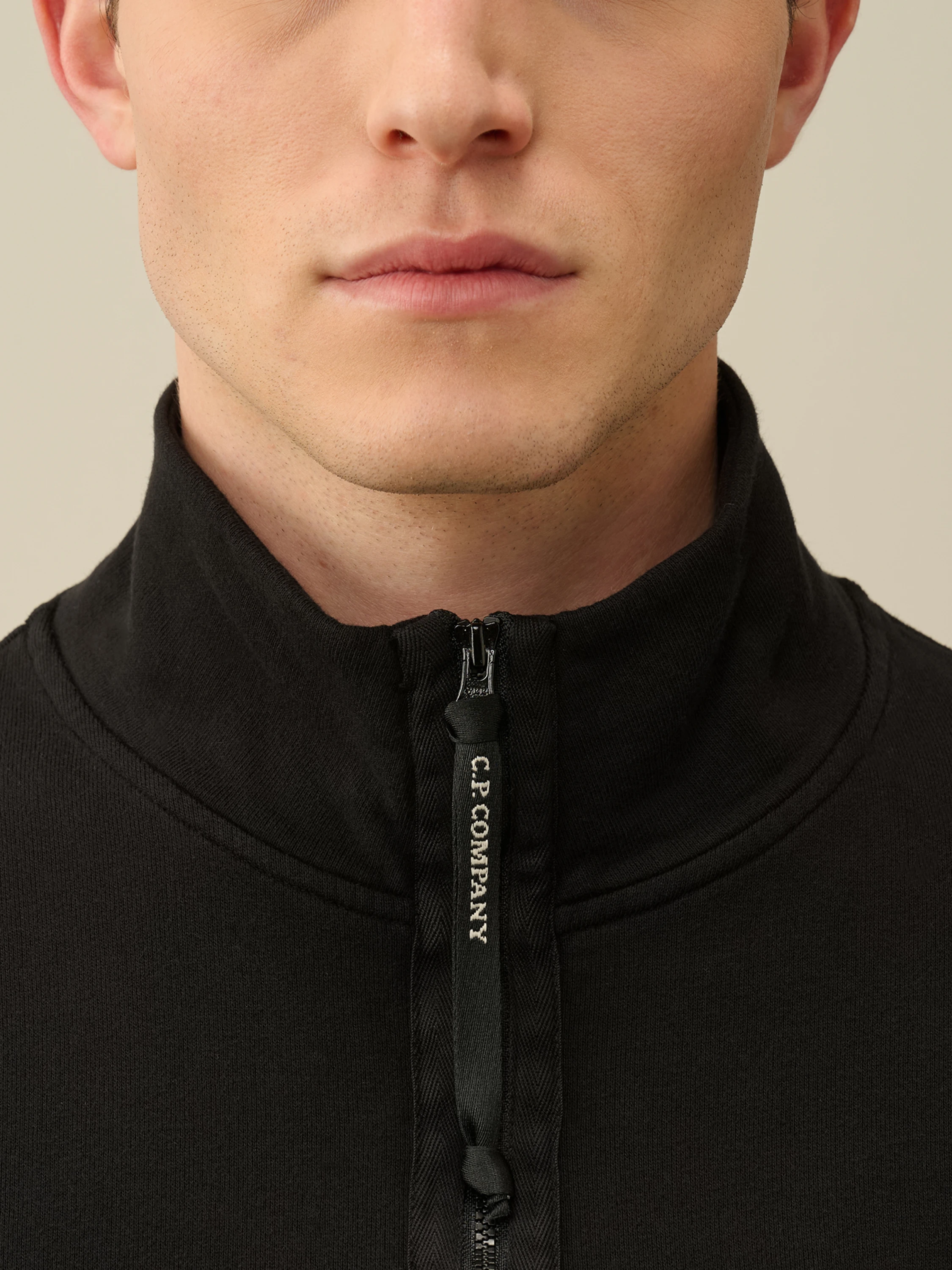 Халф-зип C.P. Company Cotton Fleece Mixed Black