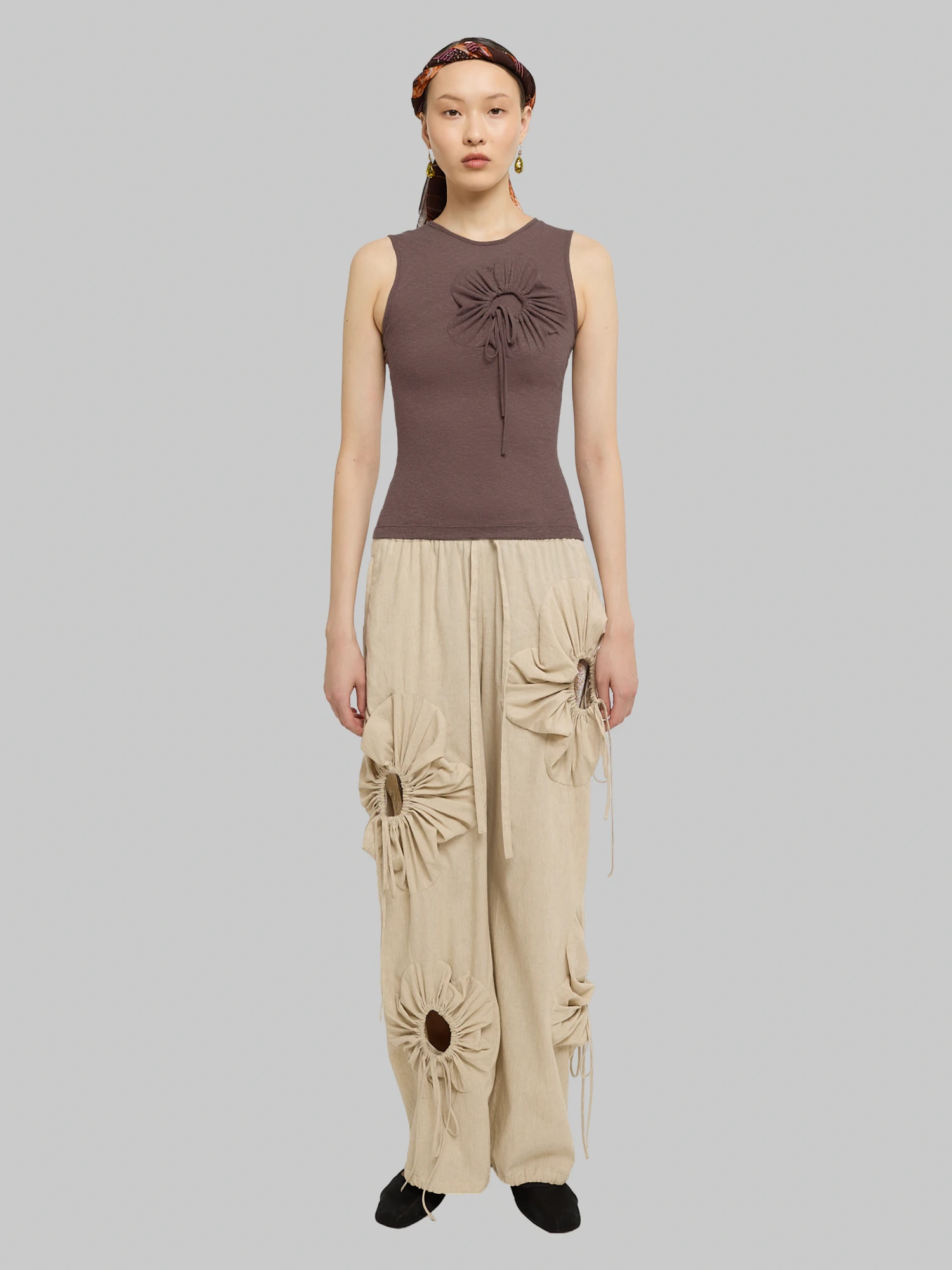 Женские брюки J.KIM Flower Linen Cream