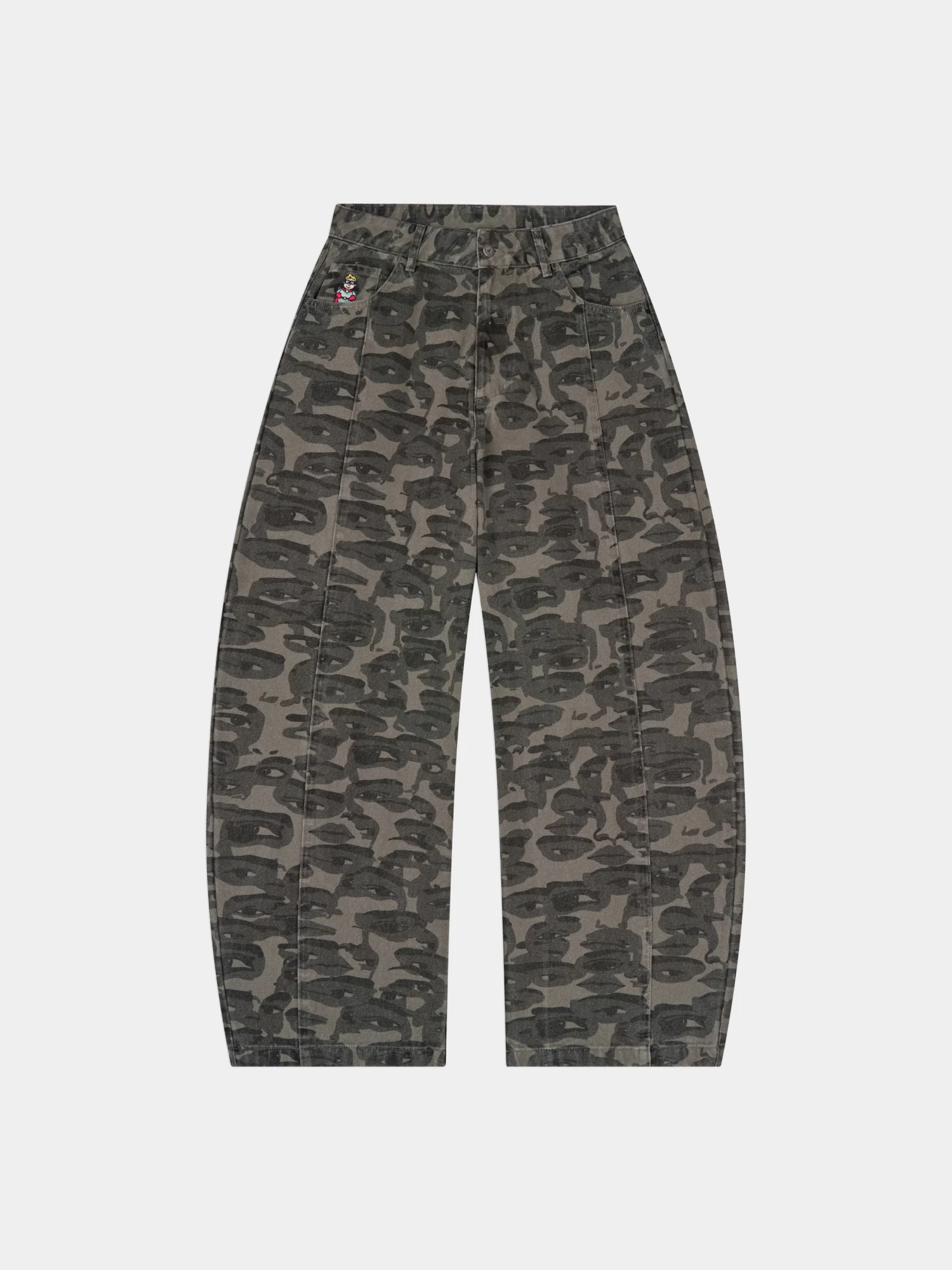 Джинсы KidSuper Face Camo Wide Leg Black