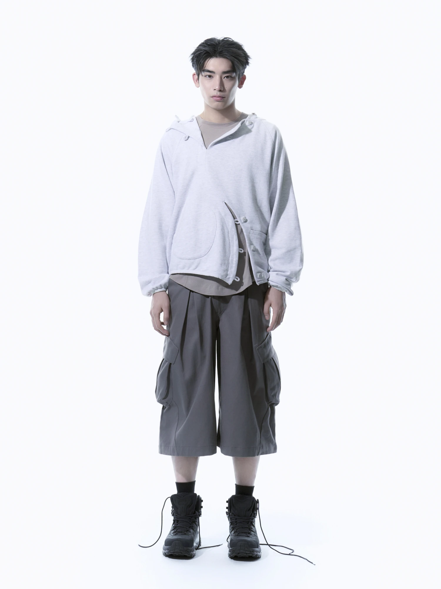 Худи SAN SAN GEAR Button Hoodie White Melange