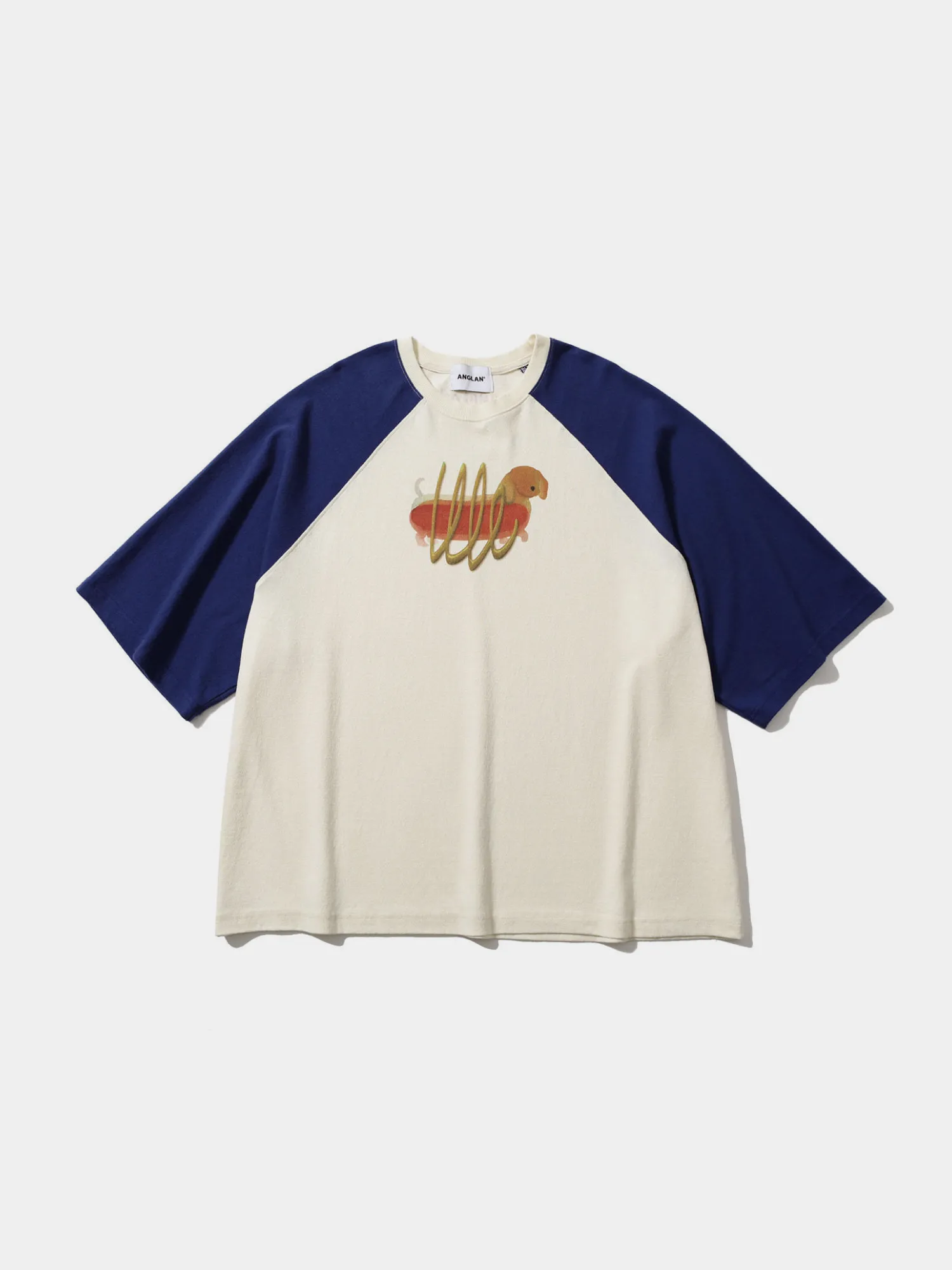 Футболка ANGLAN Hotdog Graphic Ringer Half Tee Blue