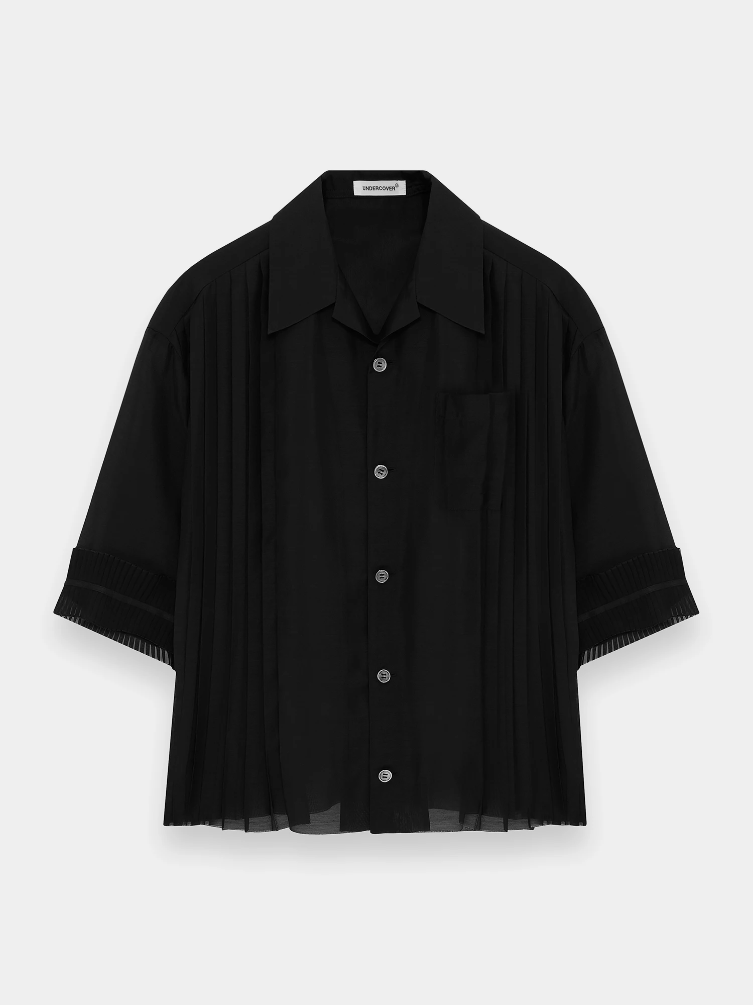 Женская рубашка UNDERCOVER Pleated Mix Open Collar Black