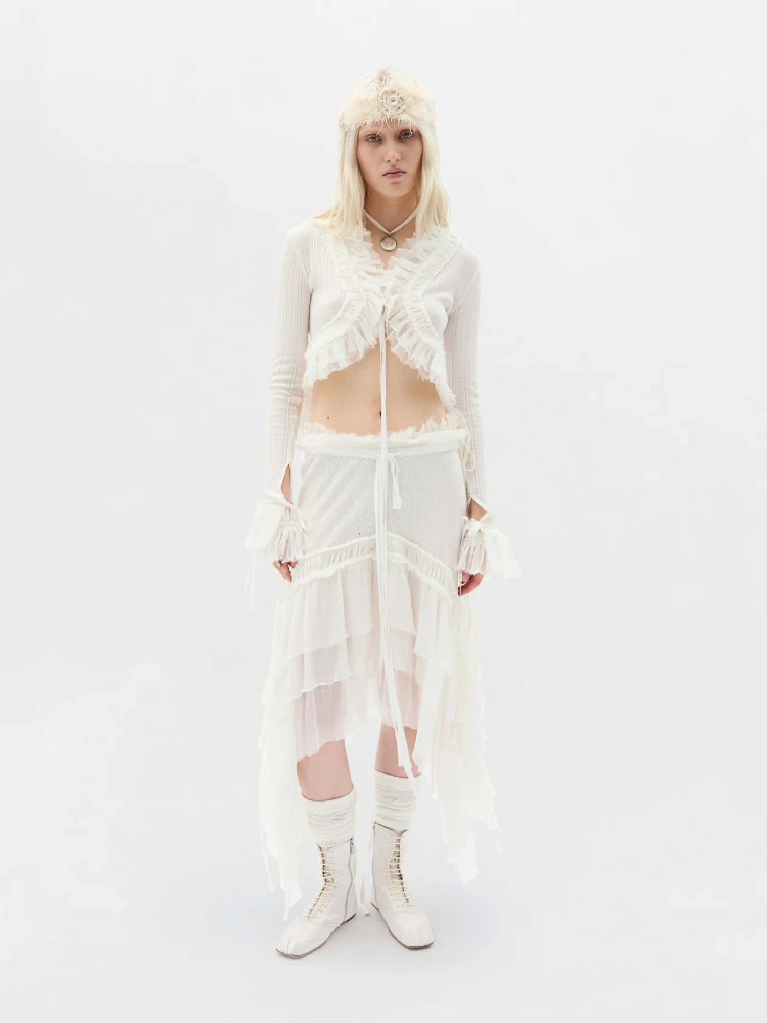 Женская юбка Ann Demeulemeester Bete Midi Natural White