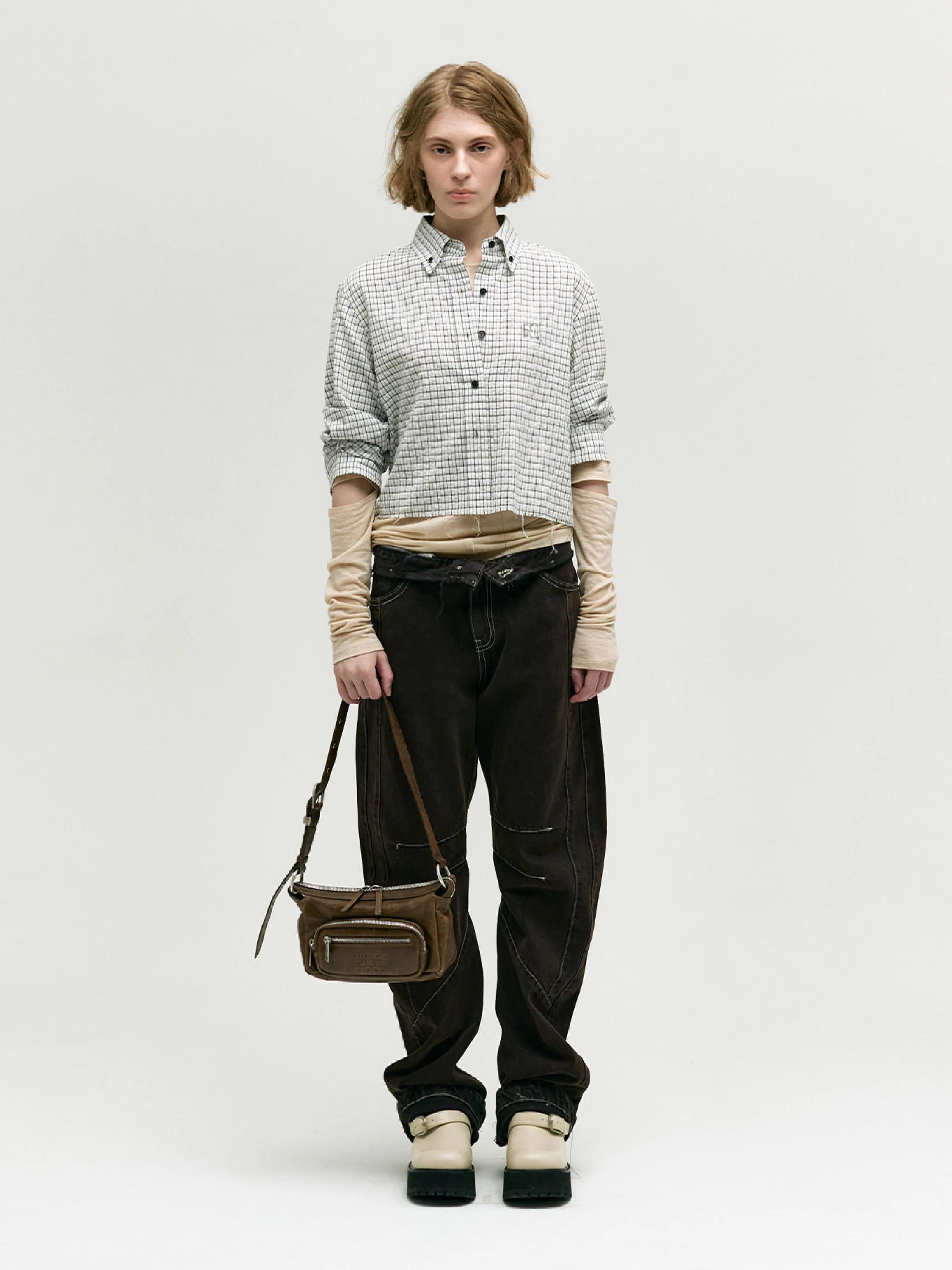 Женская сумка MARGESHERWOOD Outpocket Hobo Mini Washed Brown
