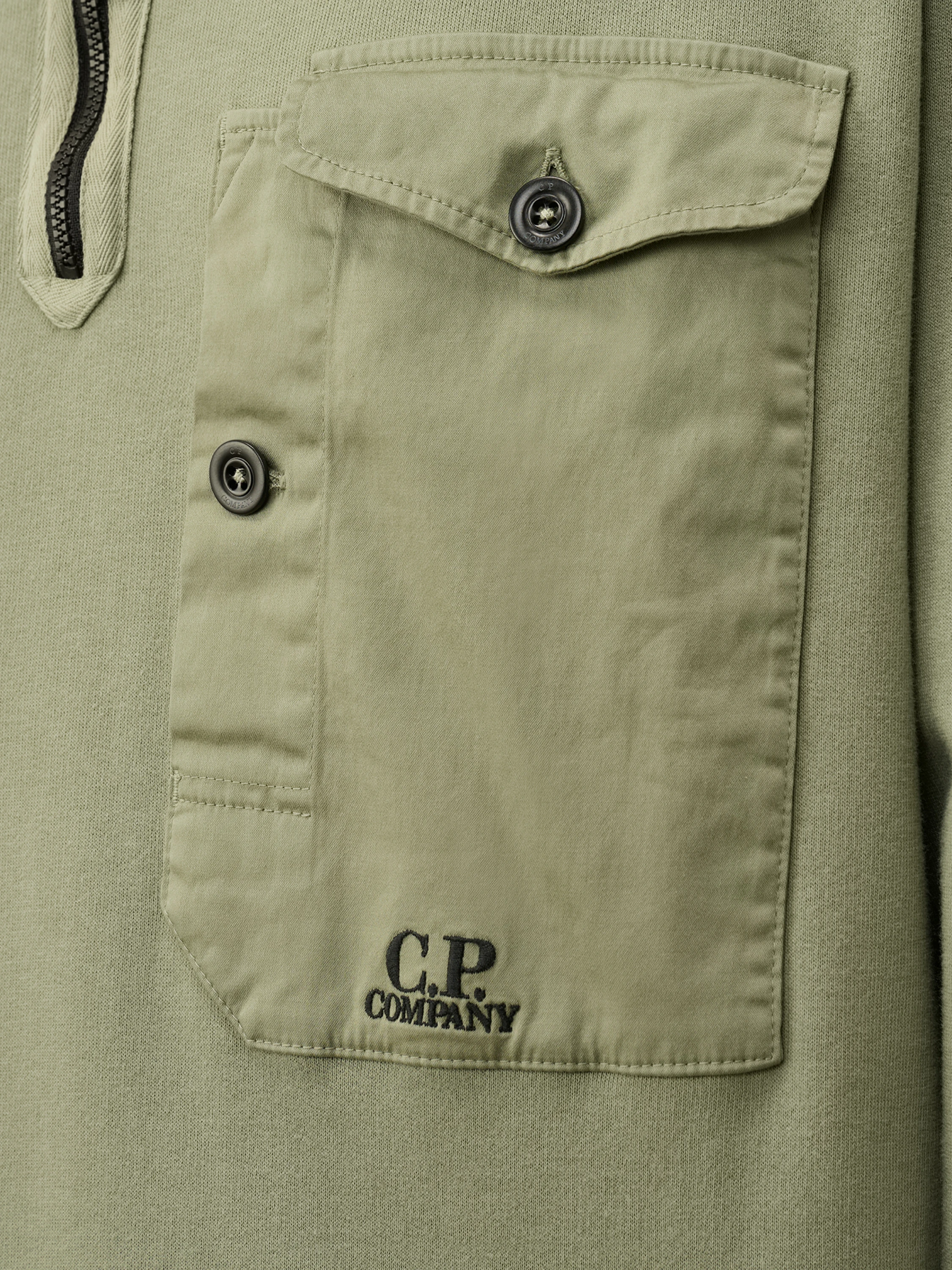 Халф-зип C.P. Company Cotton Fleece Mixed Agave Green