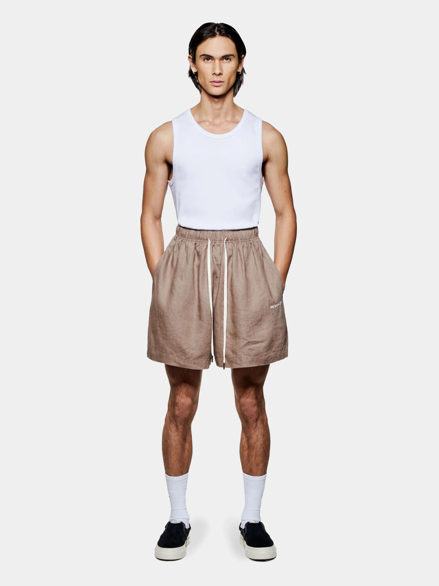 Шорты MKI MIYUKI ZOKU Linen Shorts Mushroom