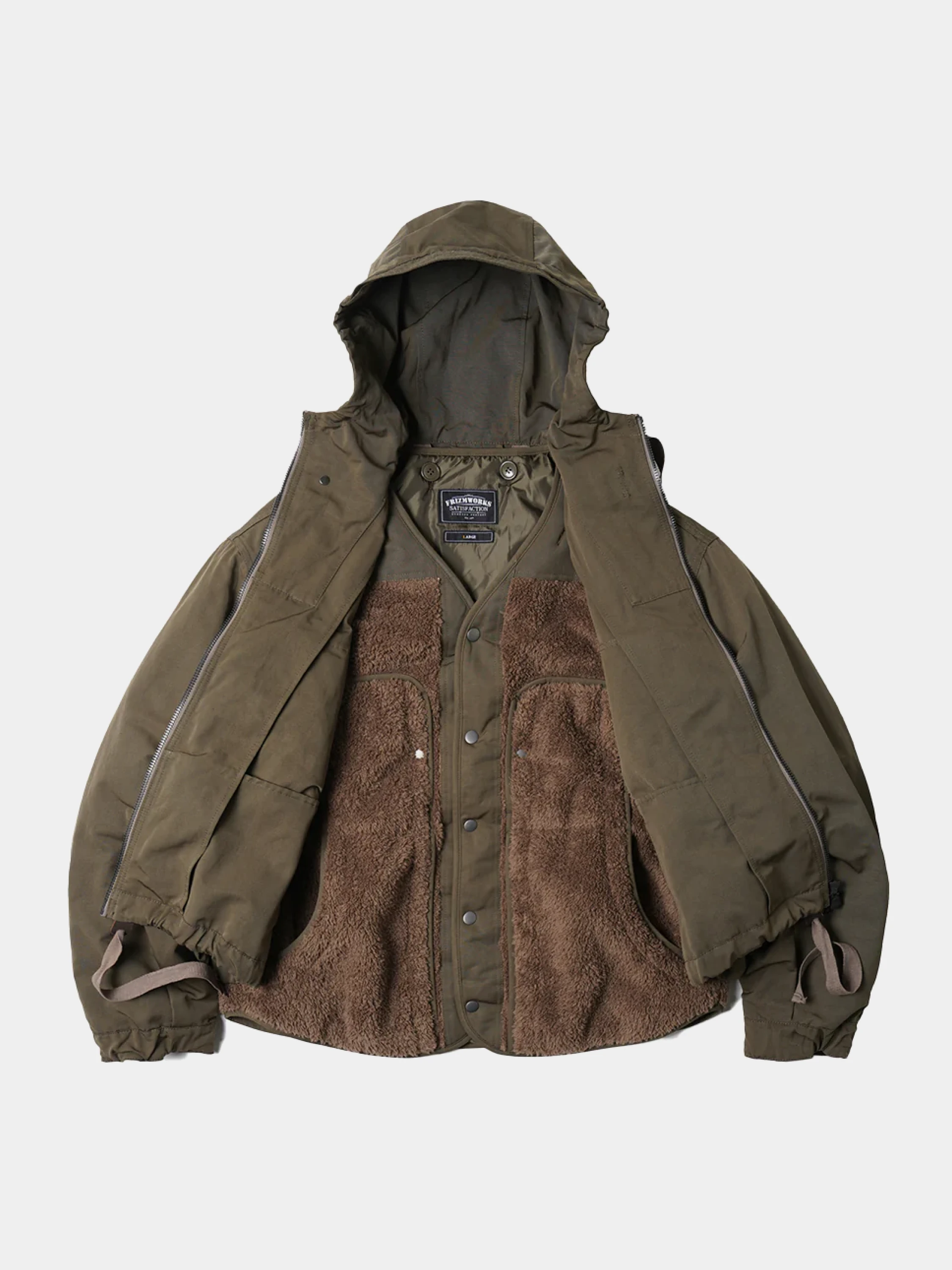 Двусторонняя флисовая куртка FrizmWORKS Hooded Olive