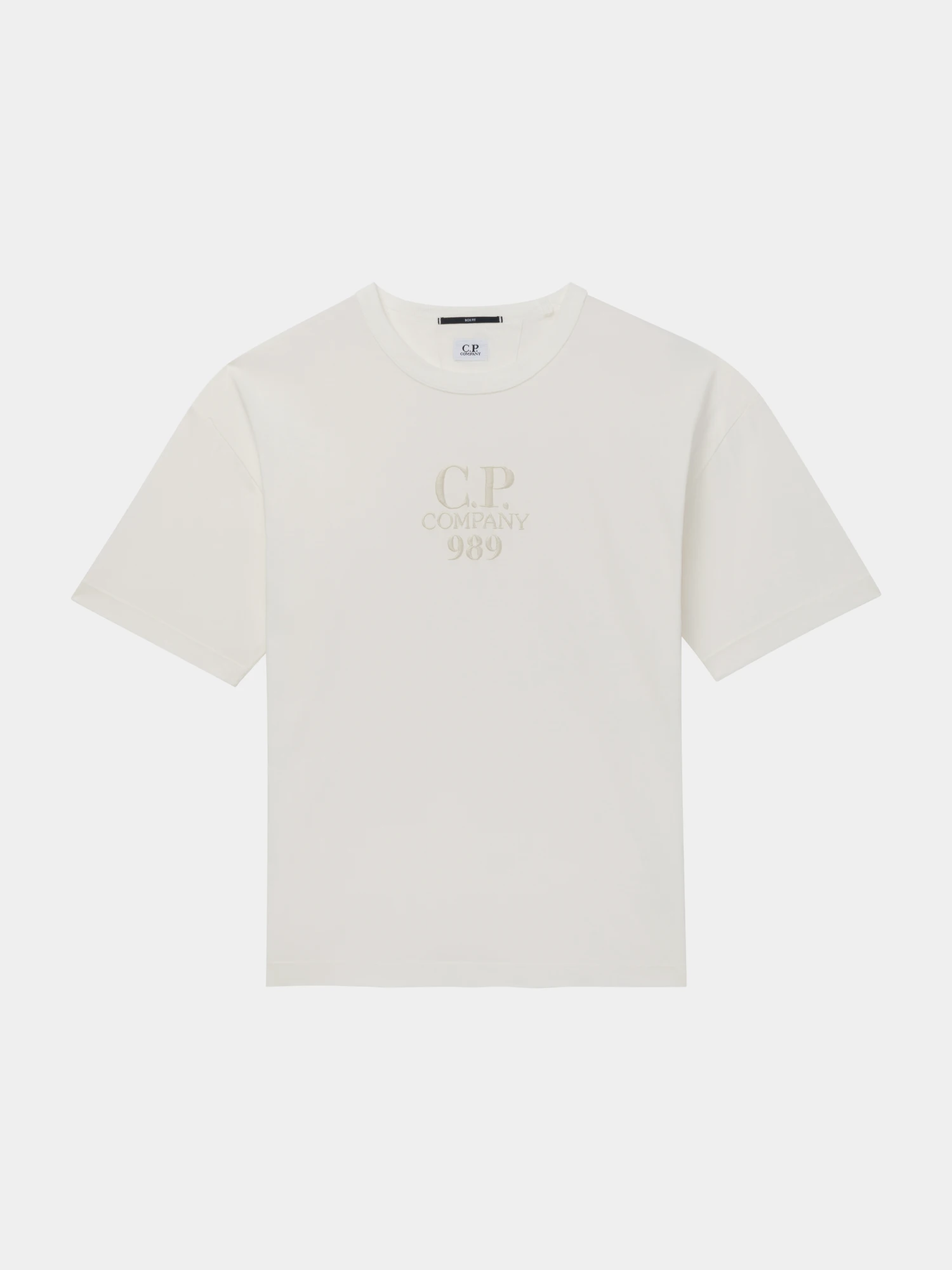 Футболка C.P. Company 20/1 Jersey Boxy Logo Gauze White