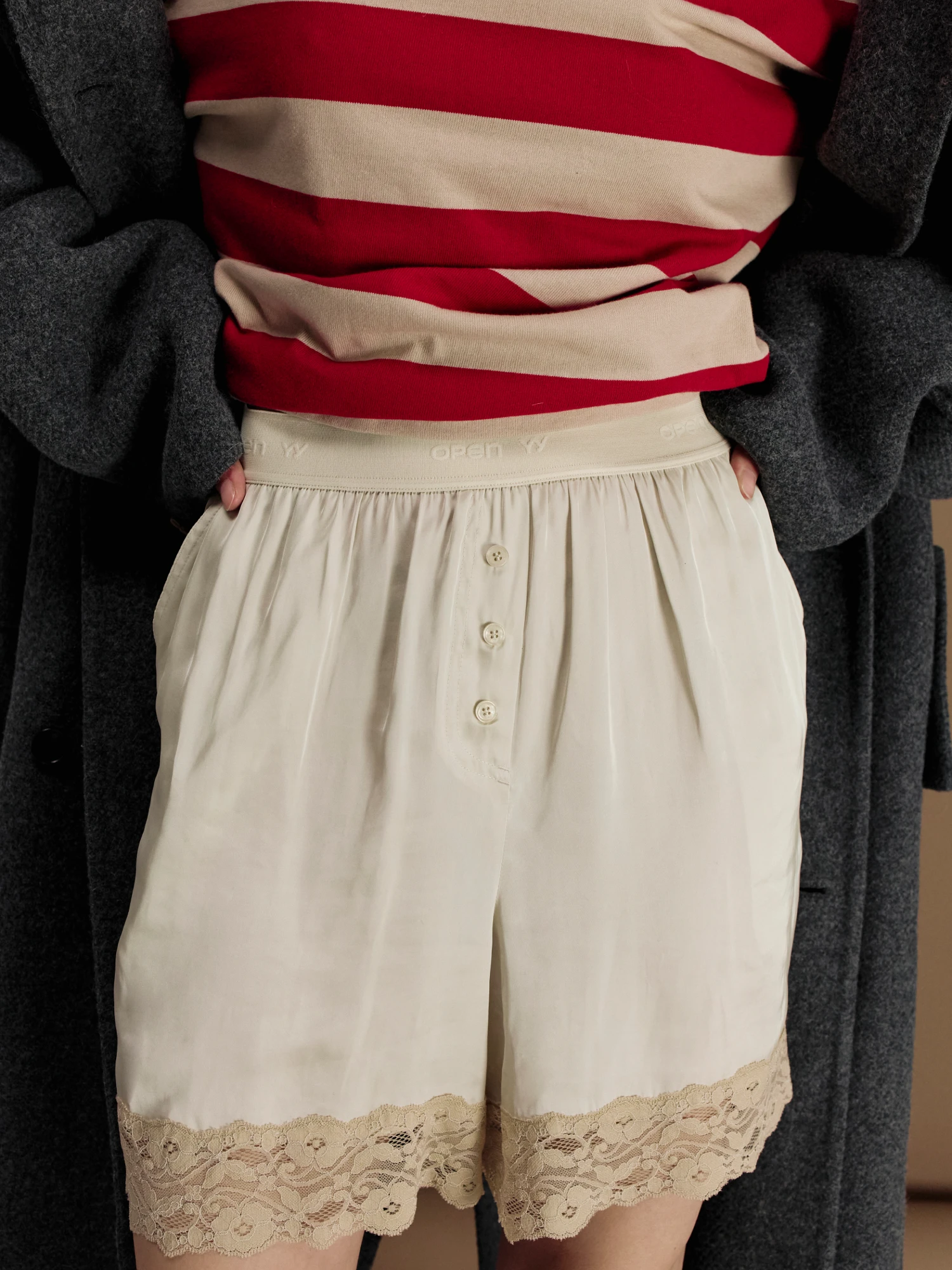 Лонгслив Uniform Bridge Stripe Border L/S Tee Red