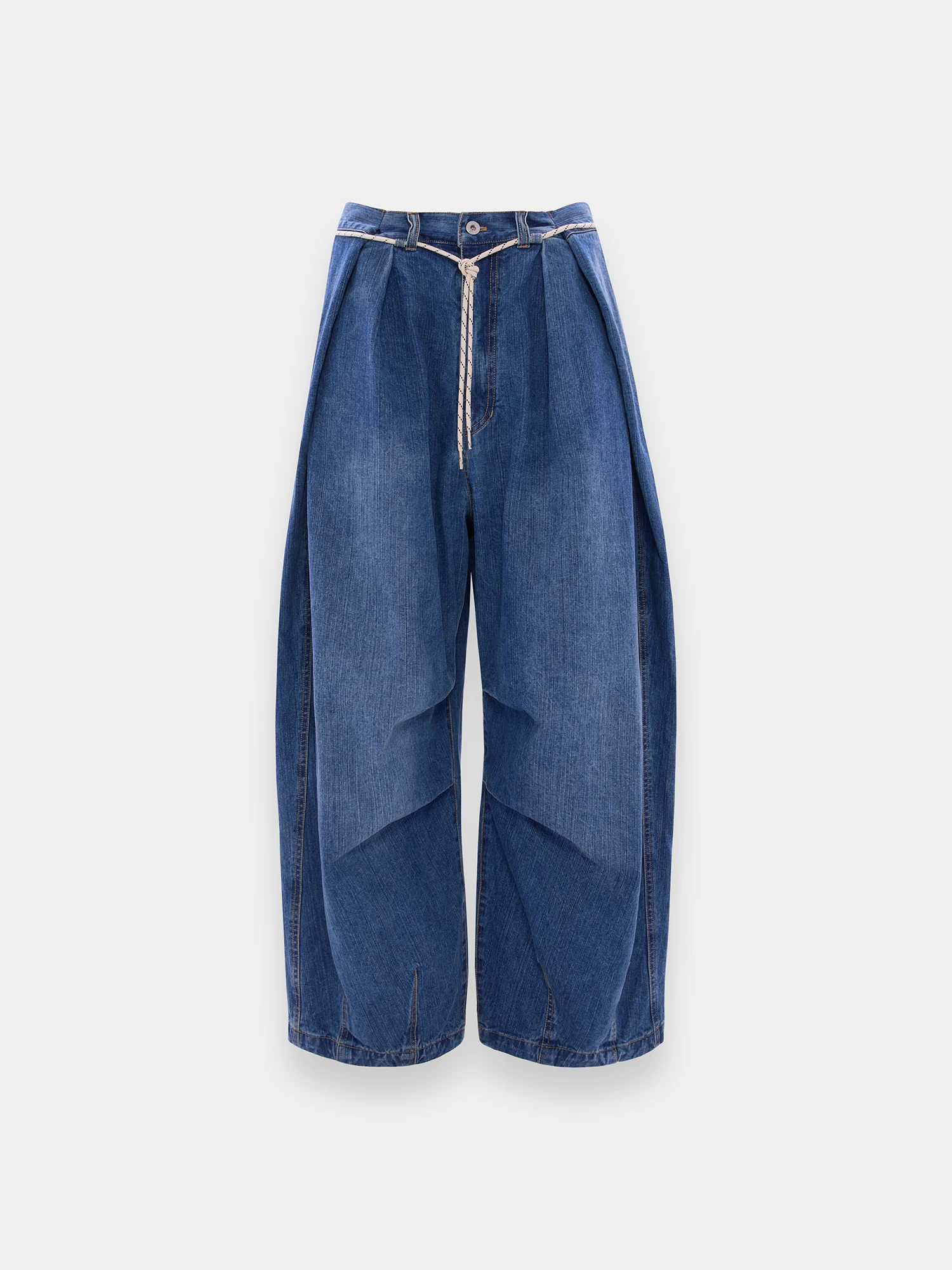 Джинсы ANGLAN Lap Pleated Washed Denim Washed Blue