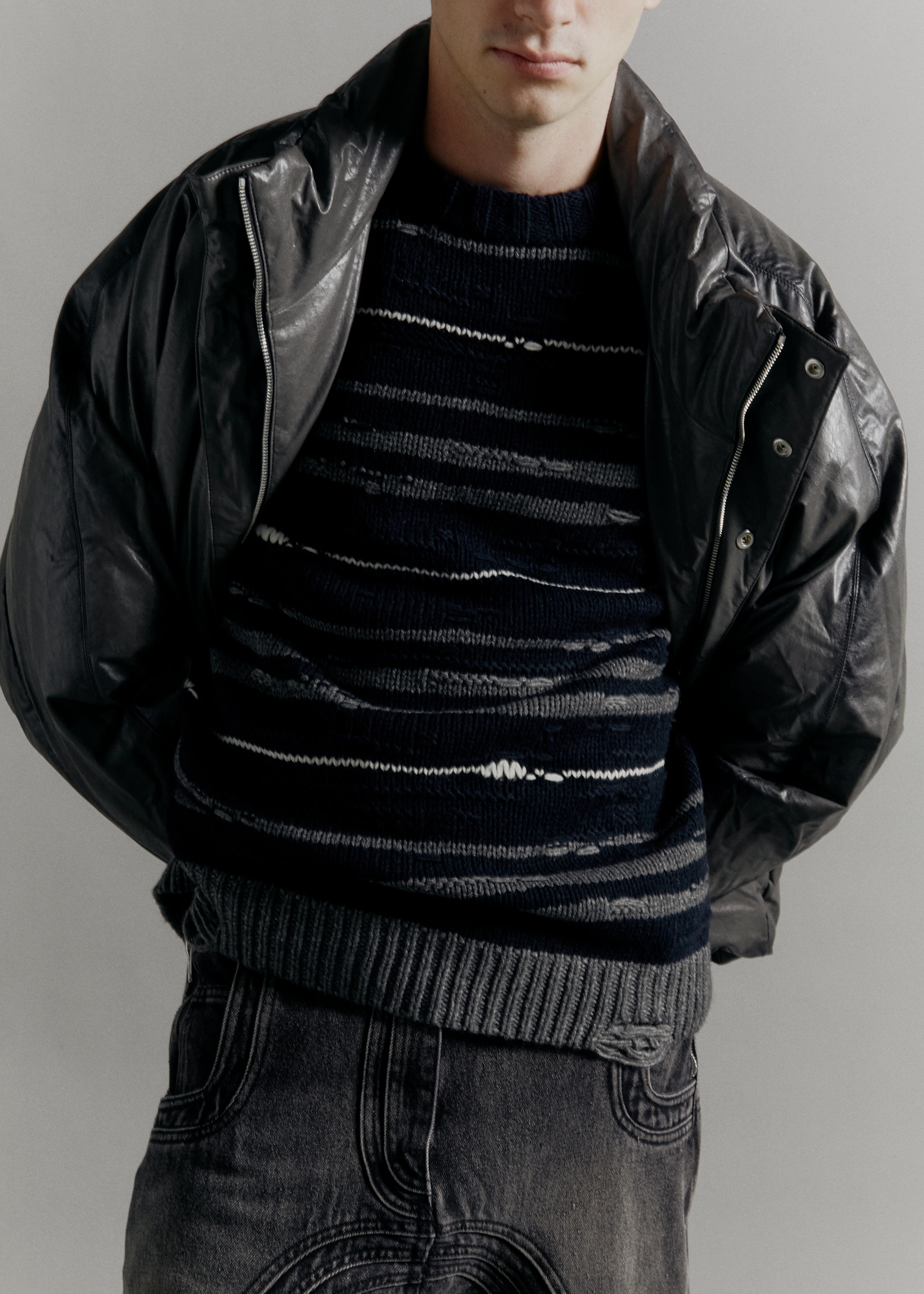 Свитер JUUN.J Hand Drawn Stripe Navy