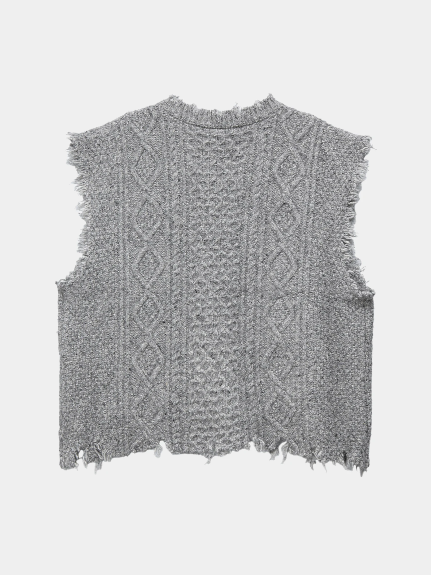 Женский жилет R13 Boyfriend Cable Tweed Heather Grey