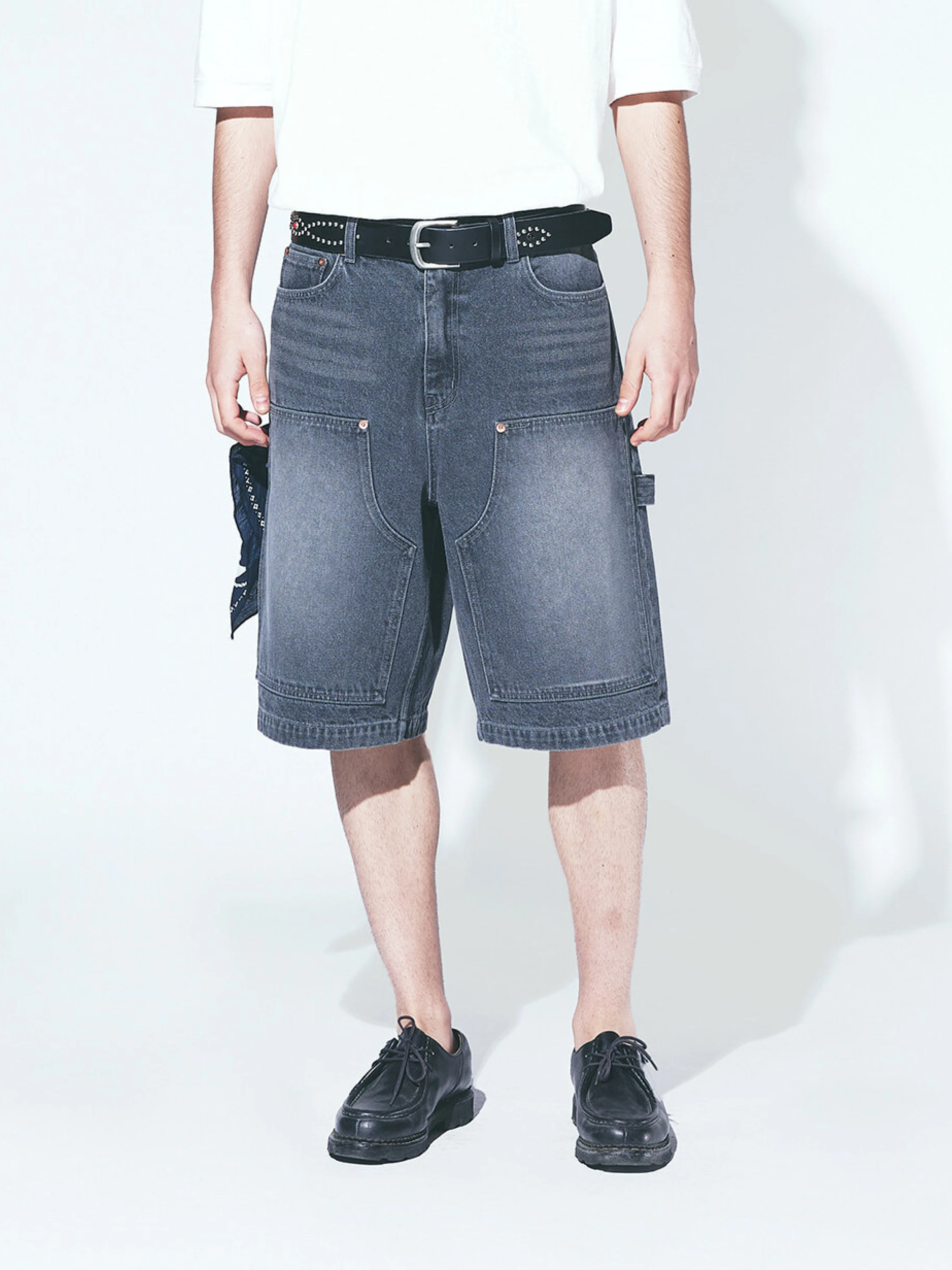 Шорты Uniform Bridge Double Knee Denim 12oz Washed Black