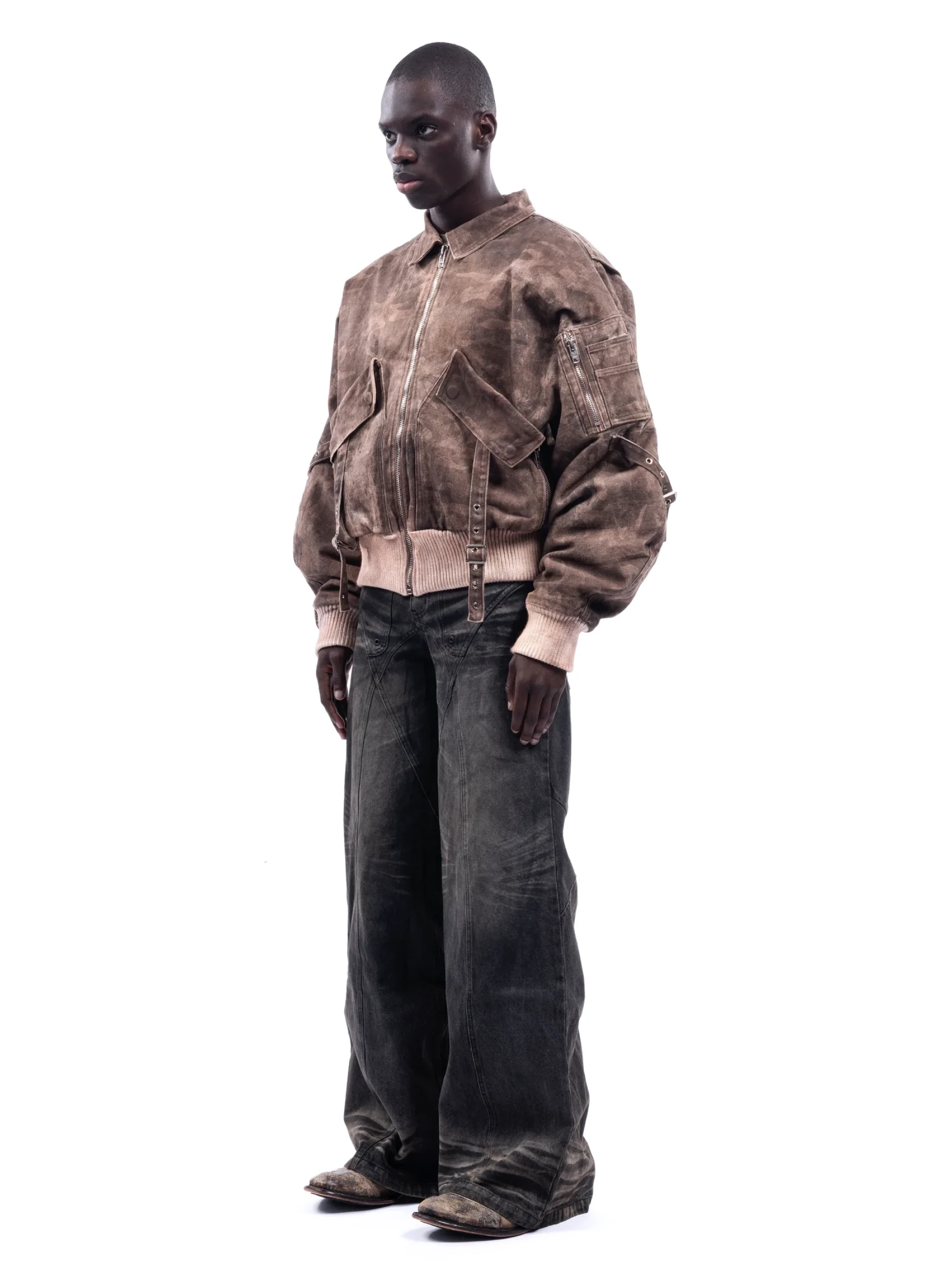 Бомбер NO/FAITH STUDIOS Cargo Bomber Jacket Beige