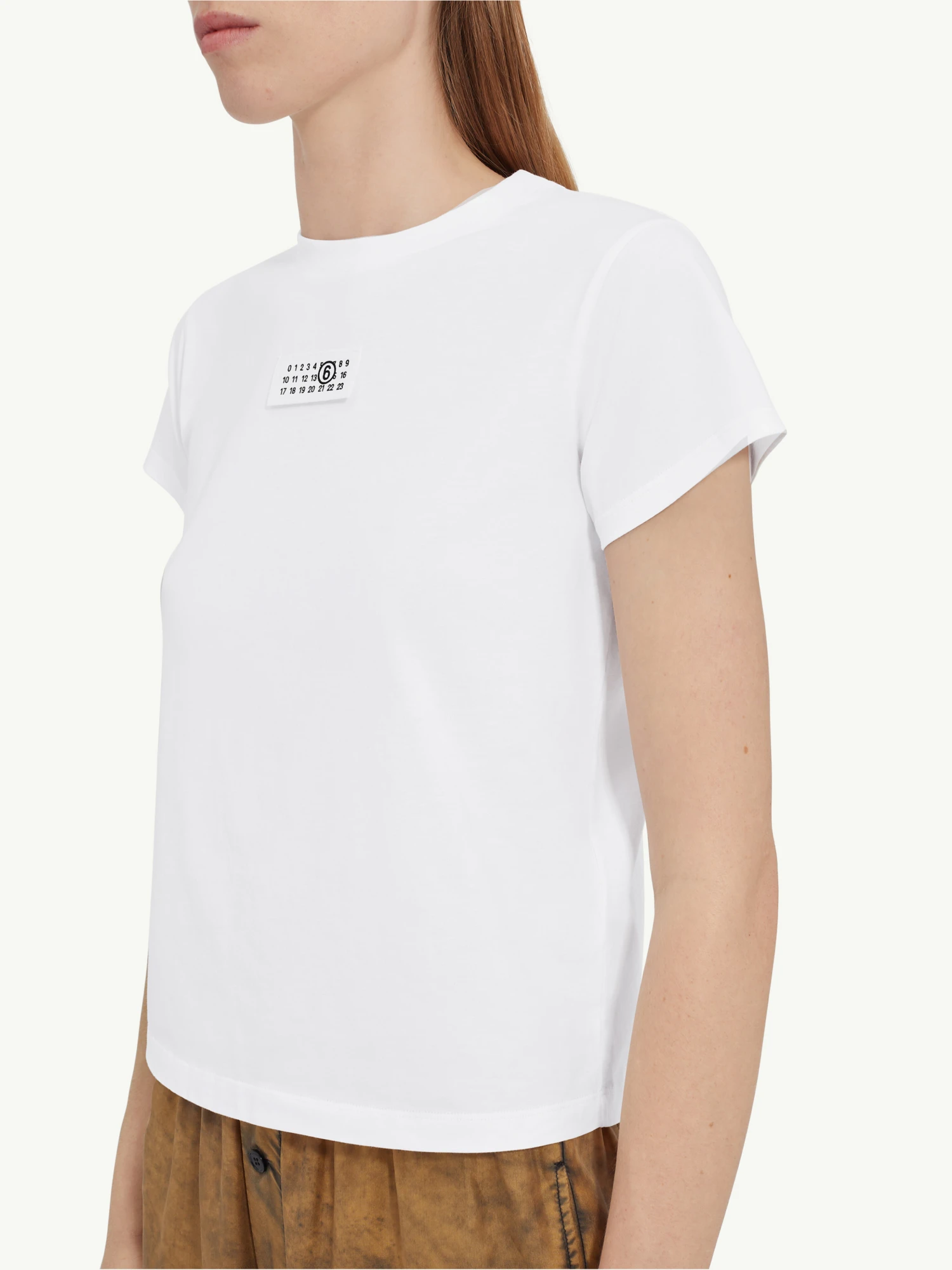 Женская футболка MM6 Maison Margiela Numeric Cotton White