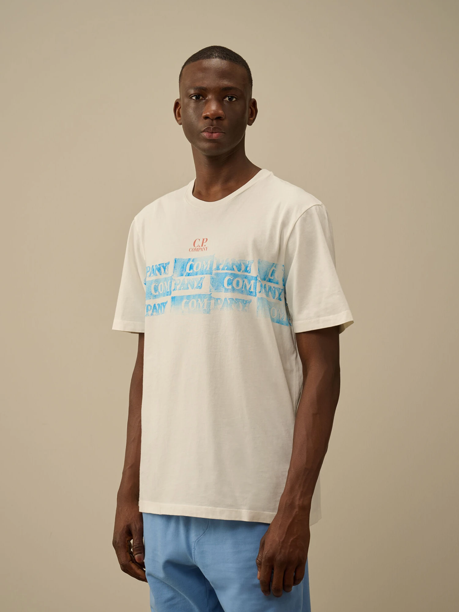 Футболка C.P. Company 24/1 Jersey Front Logo Gauze White