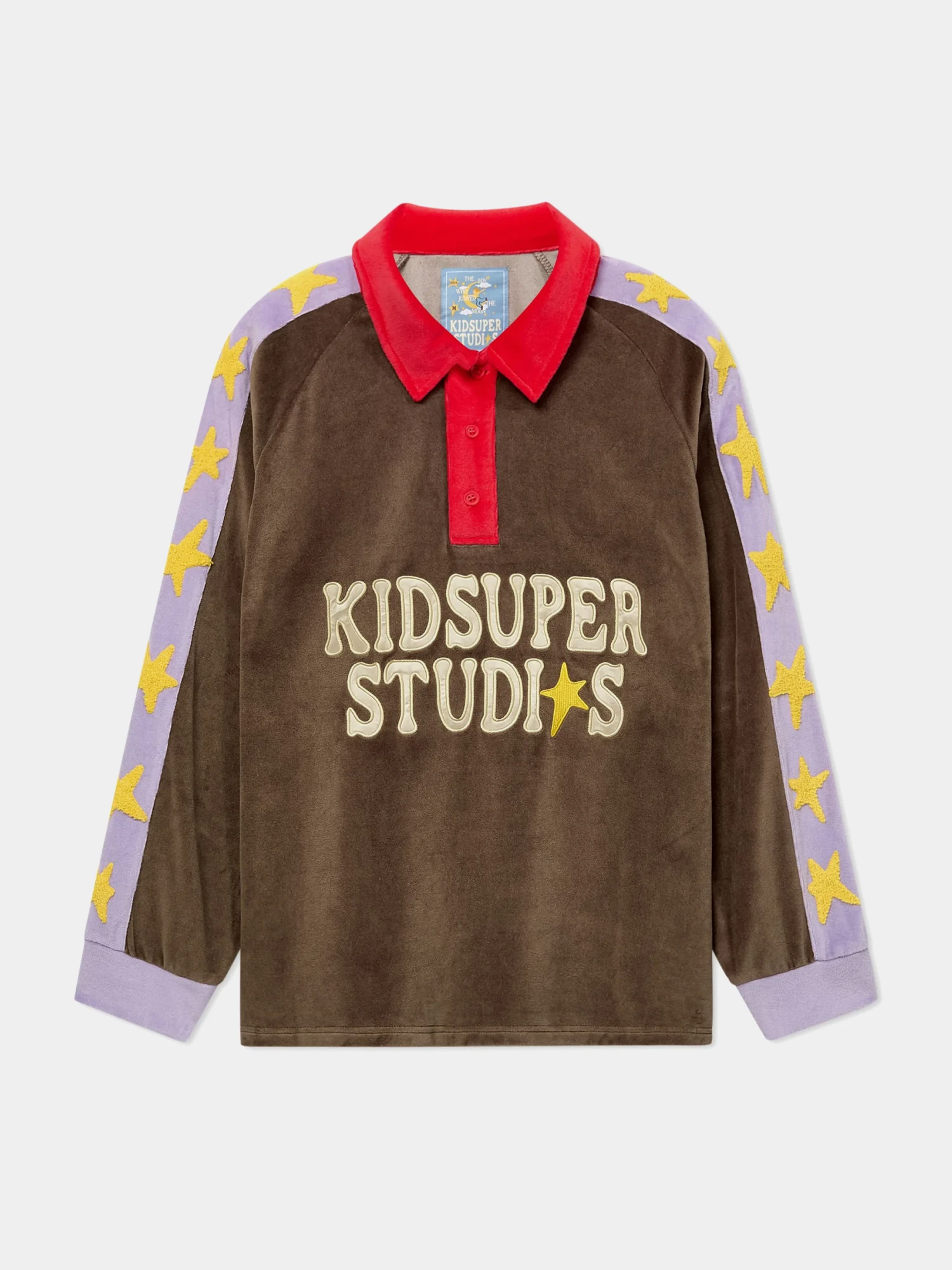 Поло KidSuper Velour Stars Rugby Brown
