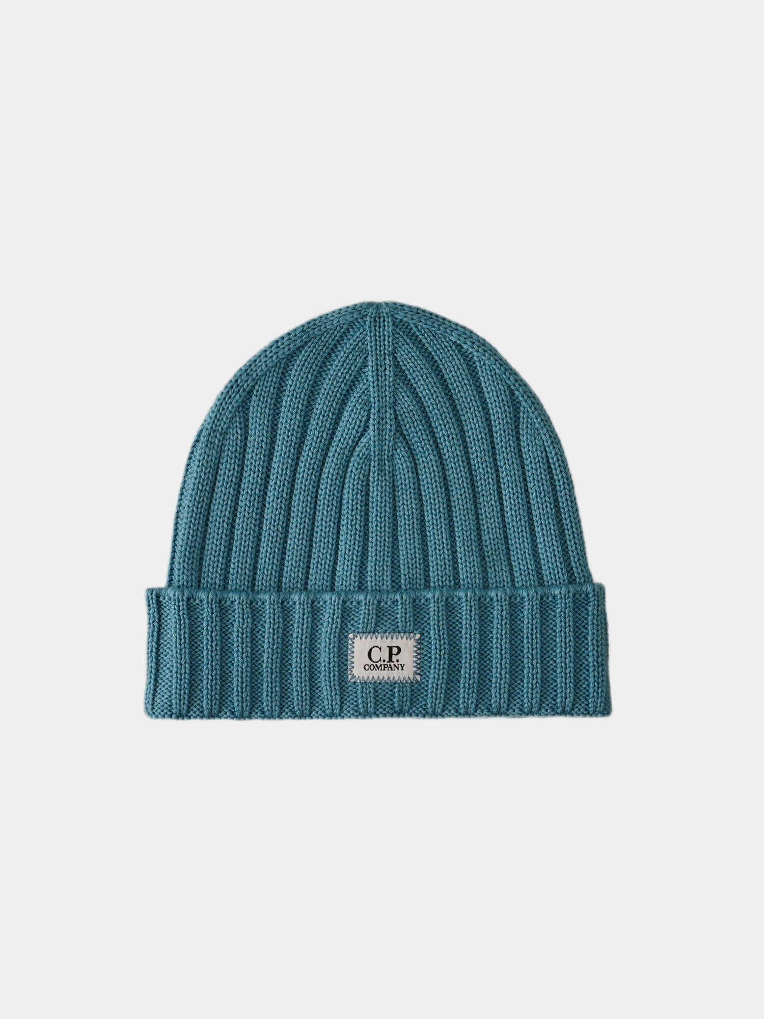 Шапка C.P. Company Extrafine Merino Wool Logo Aegean Blue