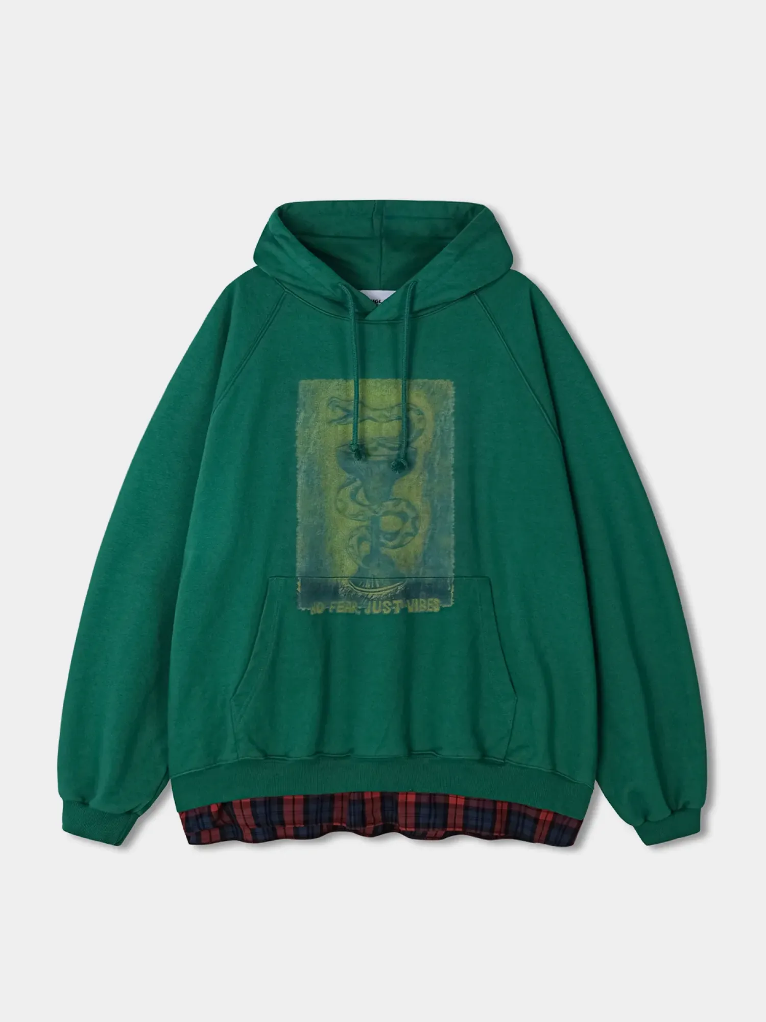 Худи ANGLAN Snake Print Shirt Layered Green