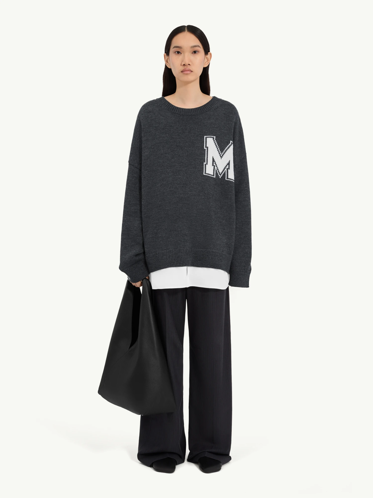 Свитер MM6 Maison Margiela Two in One Varsity Dark Grey