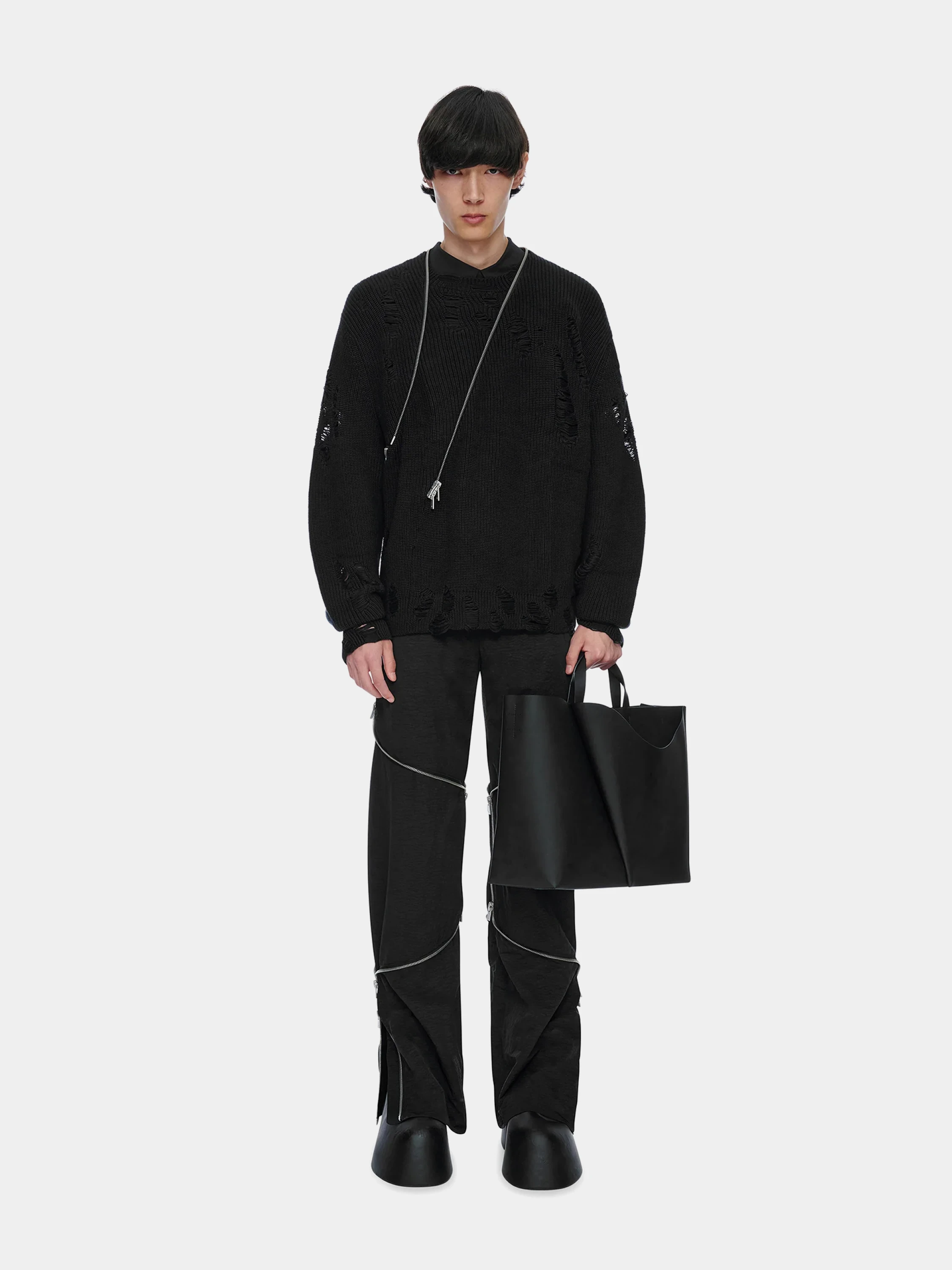 Свитер HELIOT EMIL Convex Distressed Knit Black