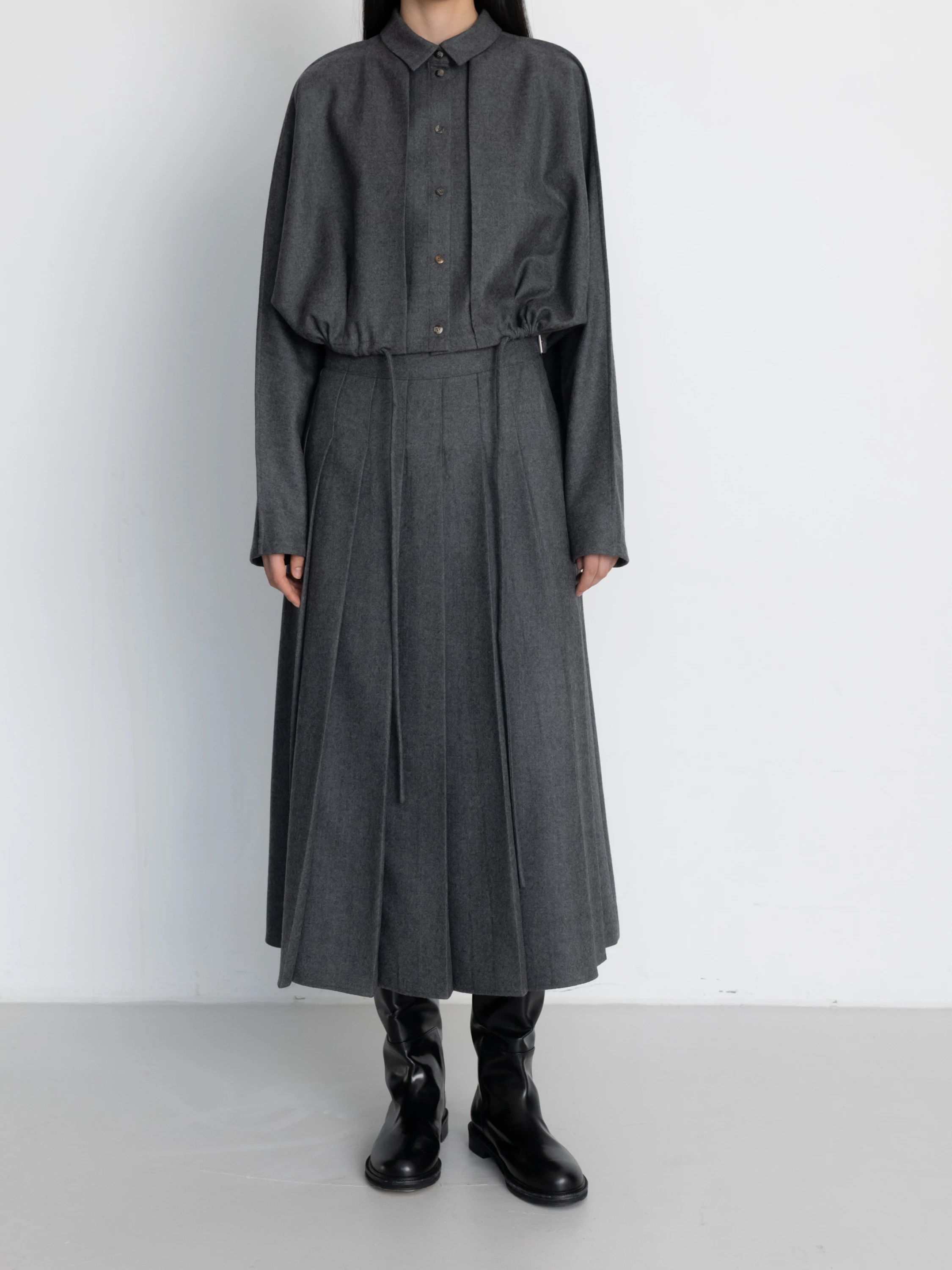 Женский овершот LE17SEPTEMBRE Waist String Wool Gray