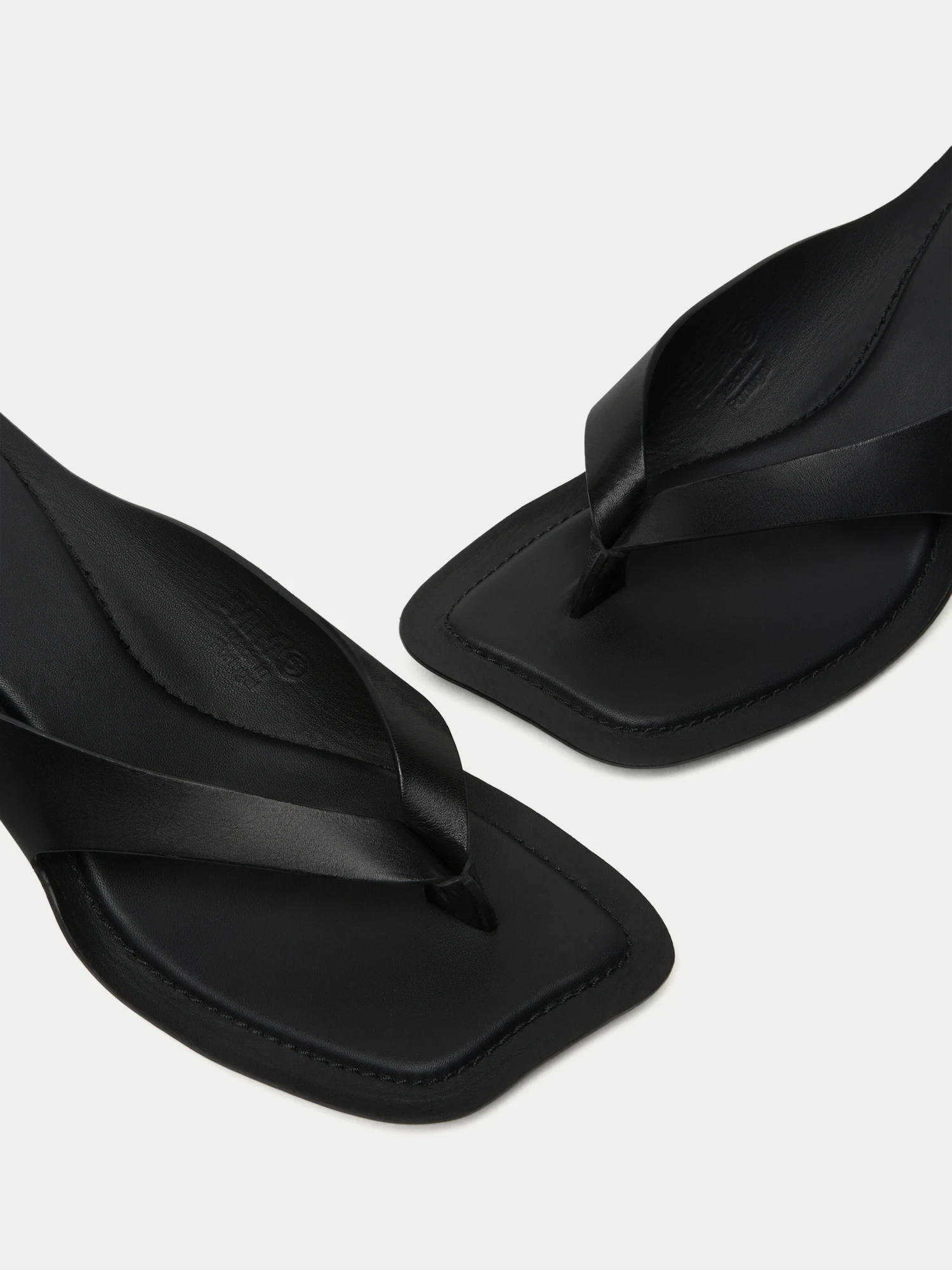Женские сандалии MM6 Maison Margiela Heeled Sandals Leather Black