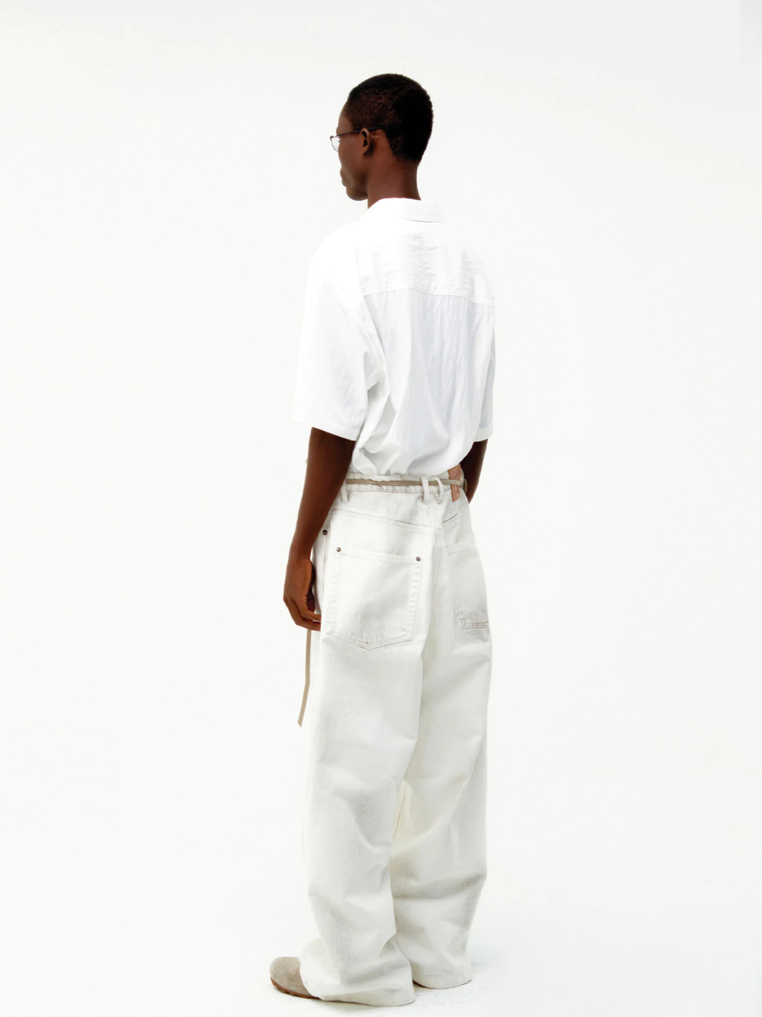 Рубашка COOR Natural Wrinkle Open Collar White