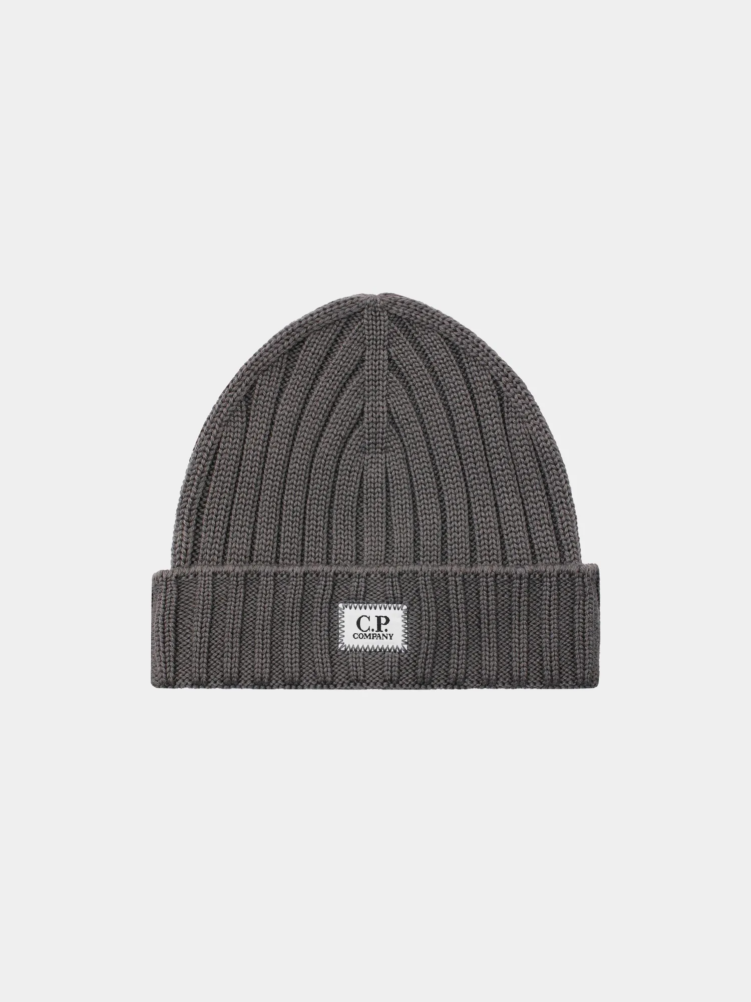 Шапка C.P. Company Extrafine Merino Wool Logo Walnut