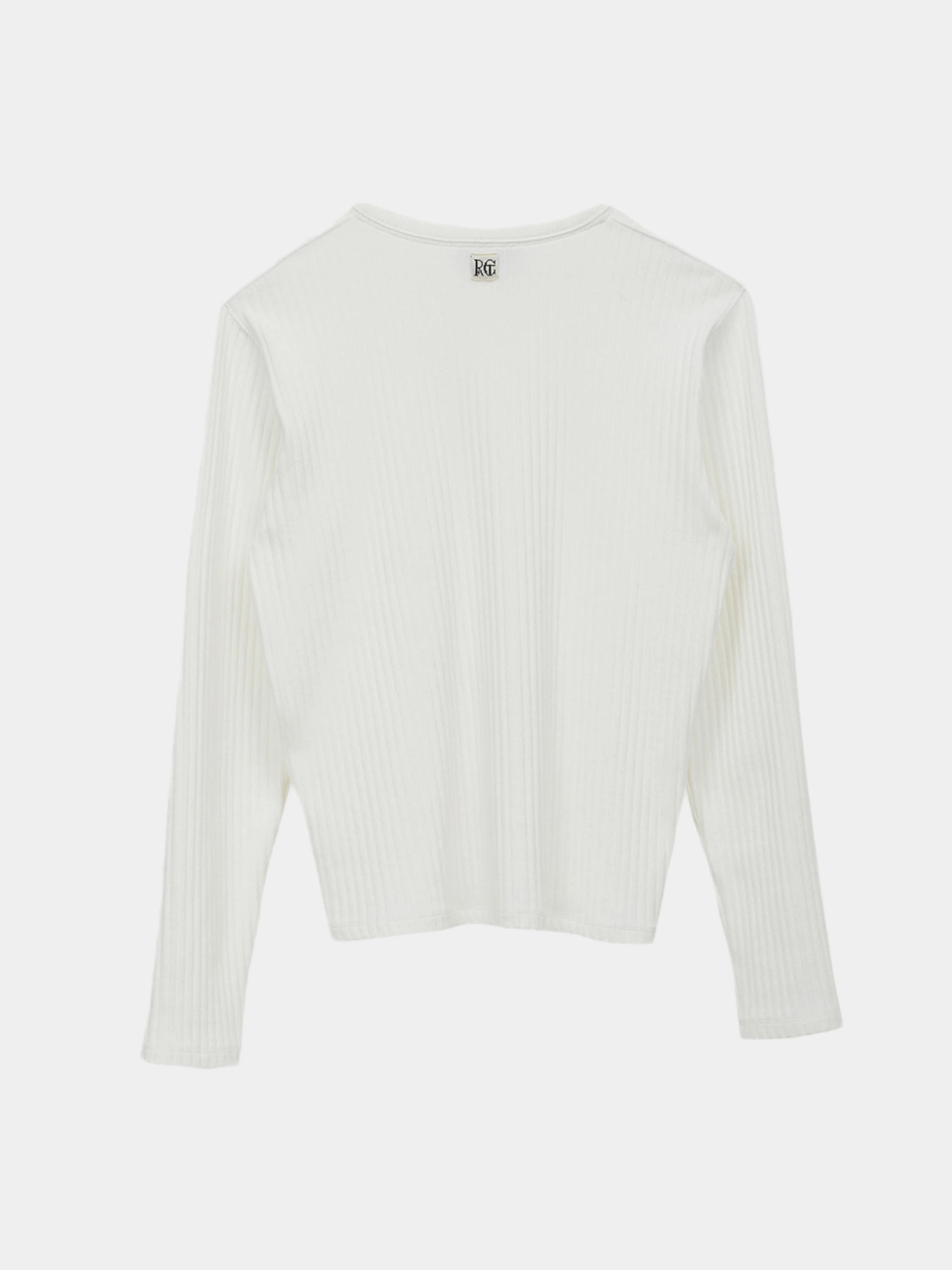 Лонгслив Recto RC Logo Jacquard Patch Henley Neck White