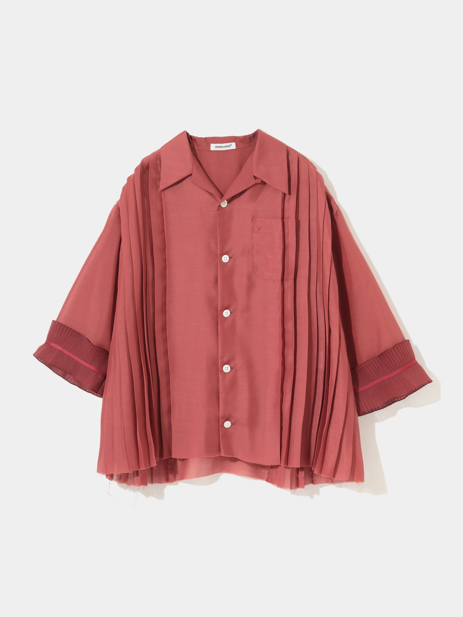 Женская рубашка UNDERCOVER Pleated Mix Open Collar Top Red