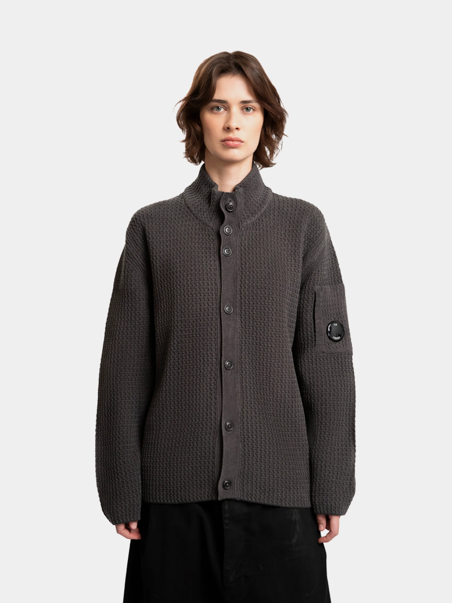 Кардиган C.P. Company Cotton Chenille Button Dark Shadow