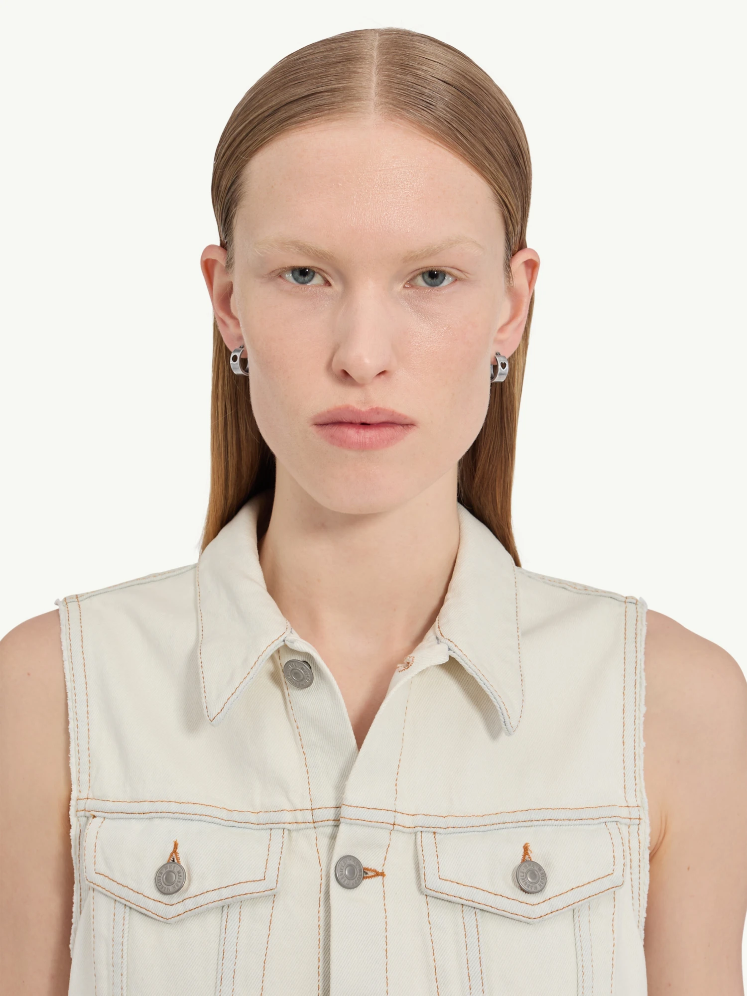 Серьги MM6 Maison Margiela Number Logo Motif Hoop