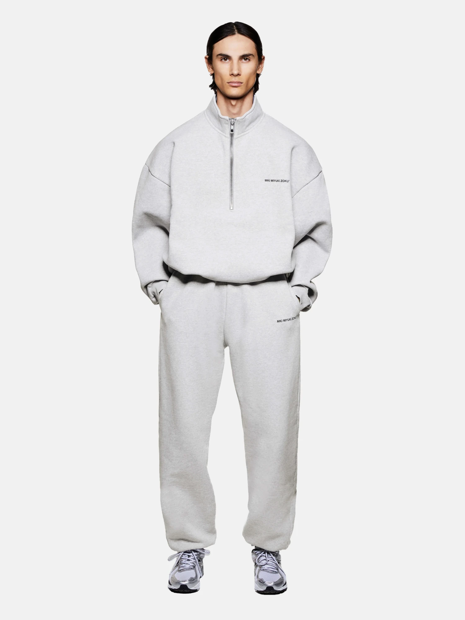 Халф-зип MKI MIYUKI ZOKU Uniform Quarter Zip Grey